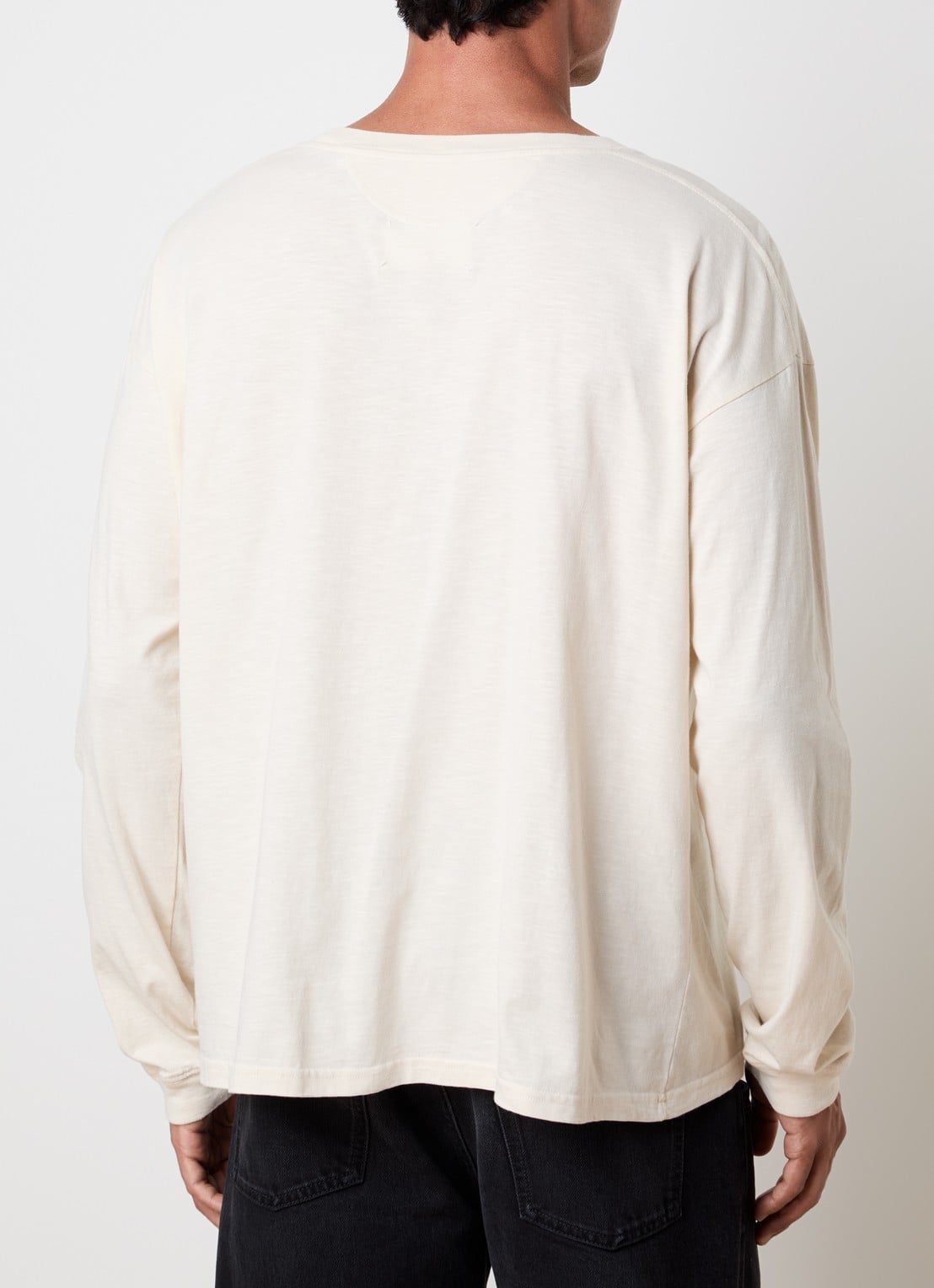 Maison Margiela T-shirt met logoprint - achterkant creme