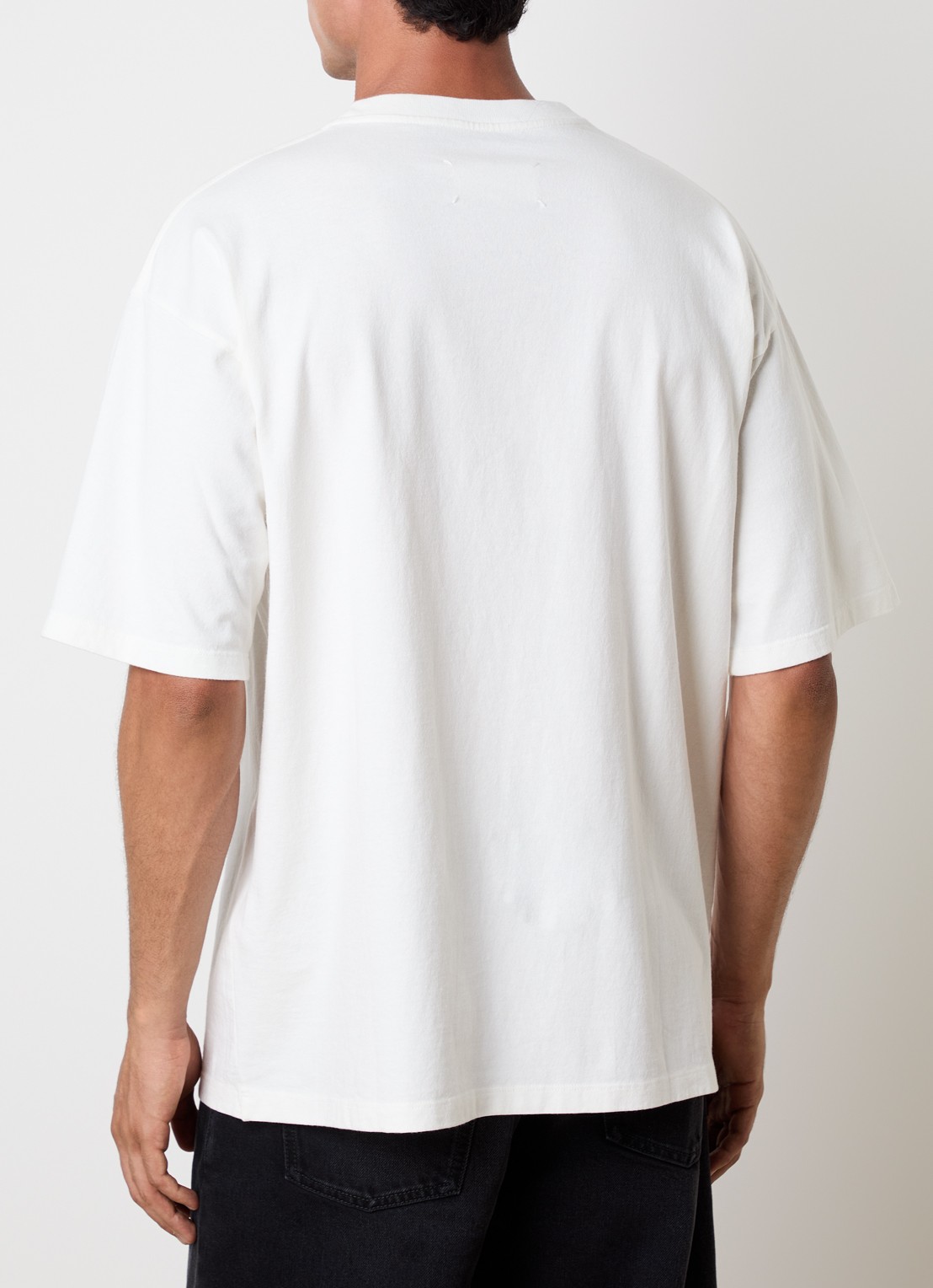 Maison Margiela T-shirt met ronde hals - achterkant gebroken wit