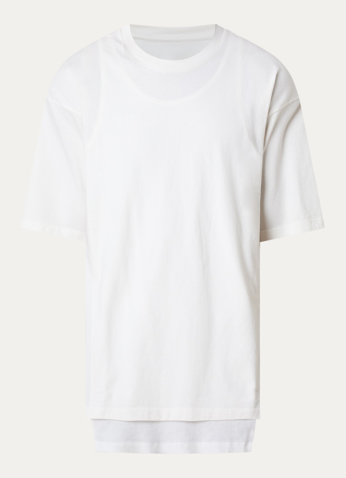 Maison Margiela T-shirt met ronde hals - voorkant 4 gebroken wit