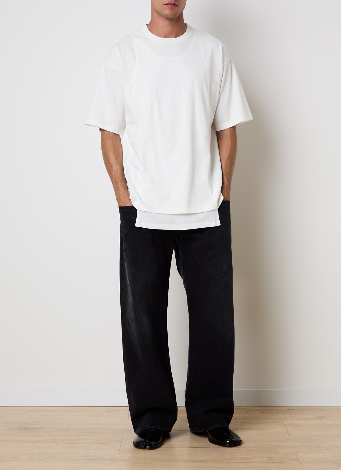 Maison Margiela T-shirt met ronde hals - voorkant 5 gebroken wit