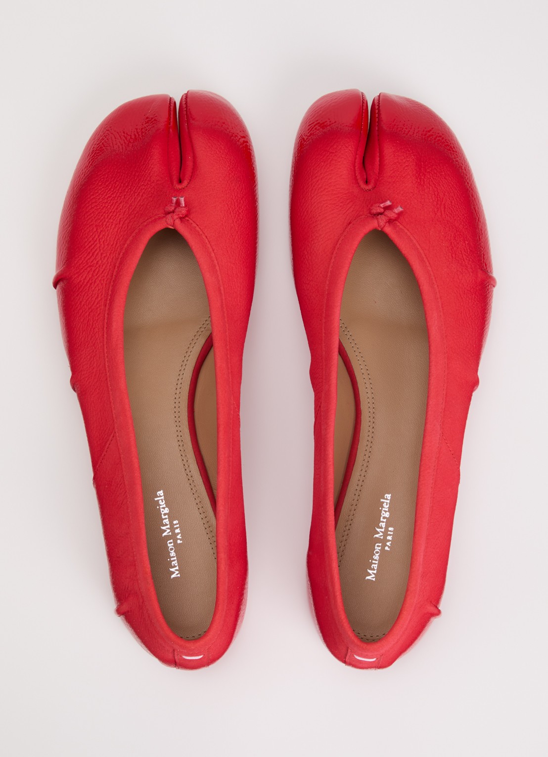 Maison Margiela Tabi ballerina van kalfsleer - detail 2 rood