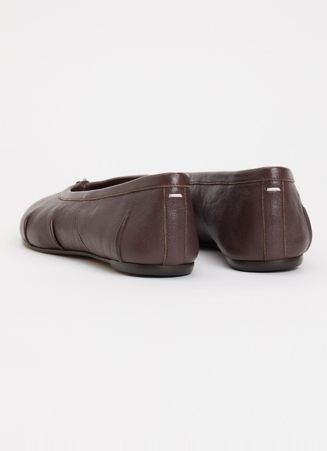 Maison Margiela Tabi ballerina van kalfsleer - achterkant 6 kastanjebruin