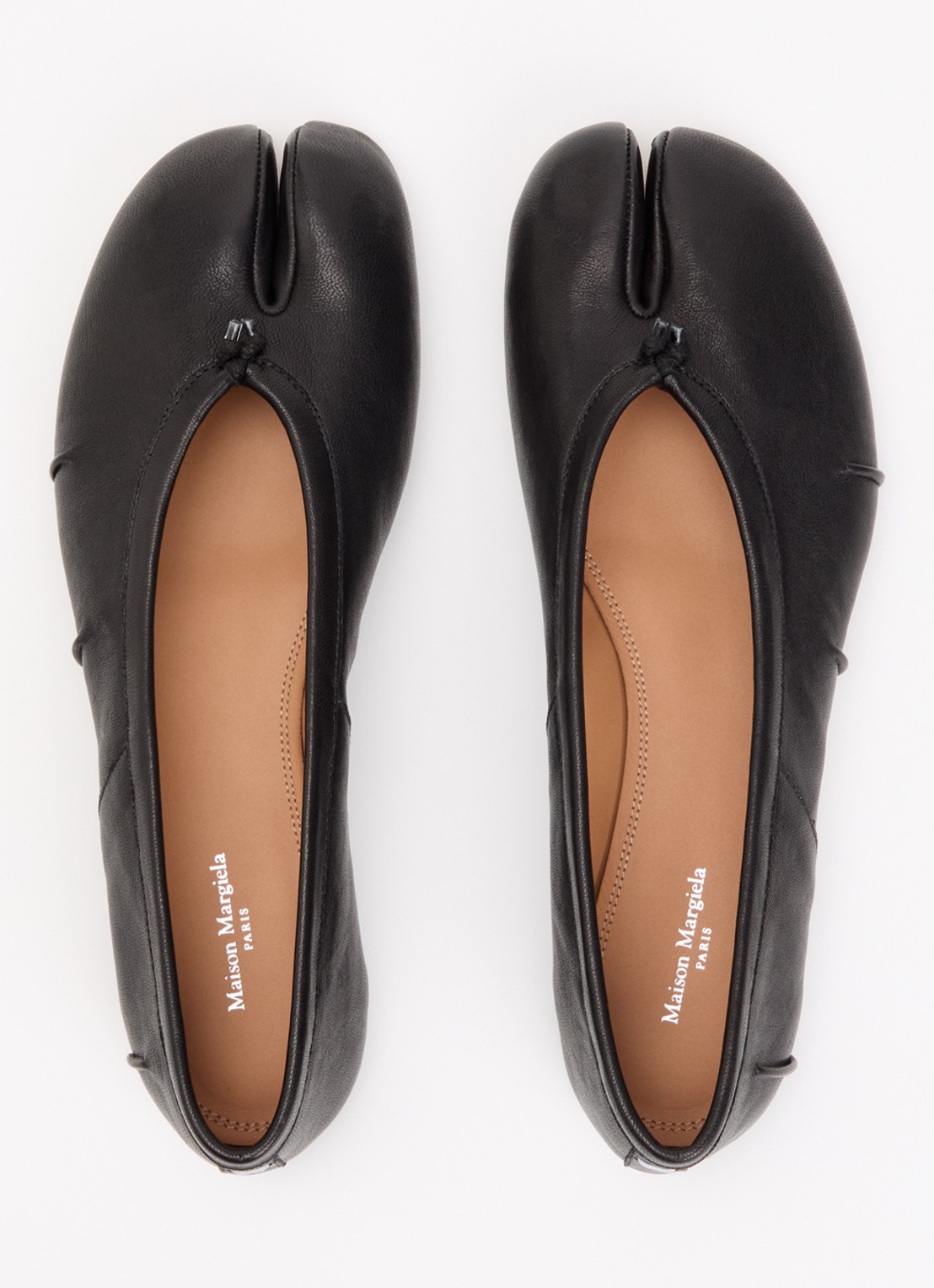 Maison Margiela Tabi ballerina van kalfsleer - detail 2 zwart