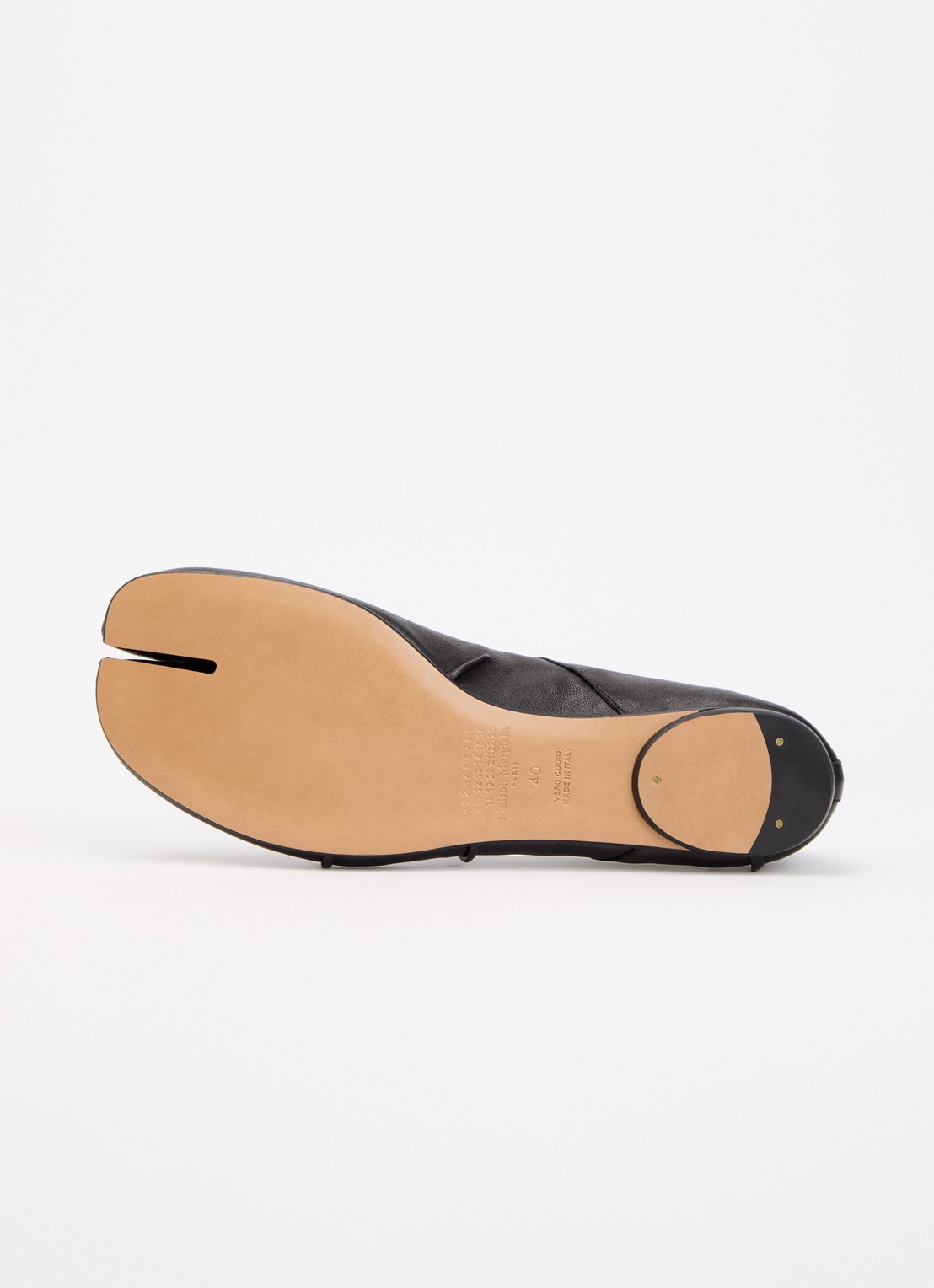 Maison Margiela Tabi ballerina van kalfsleer - detail 3 zwart