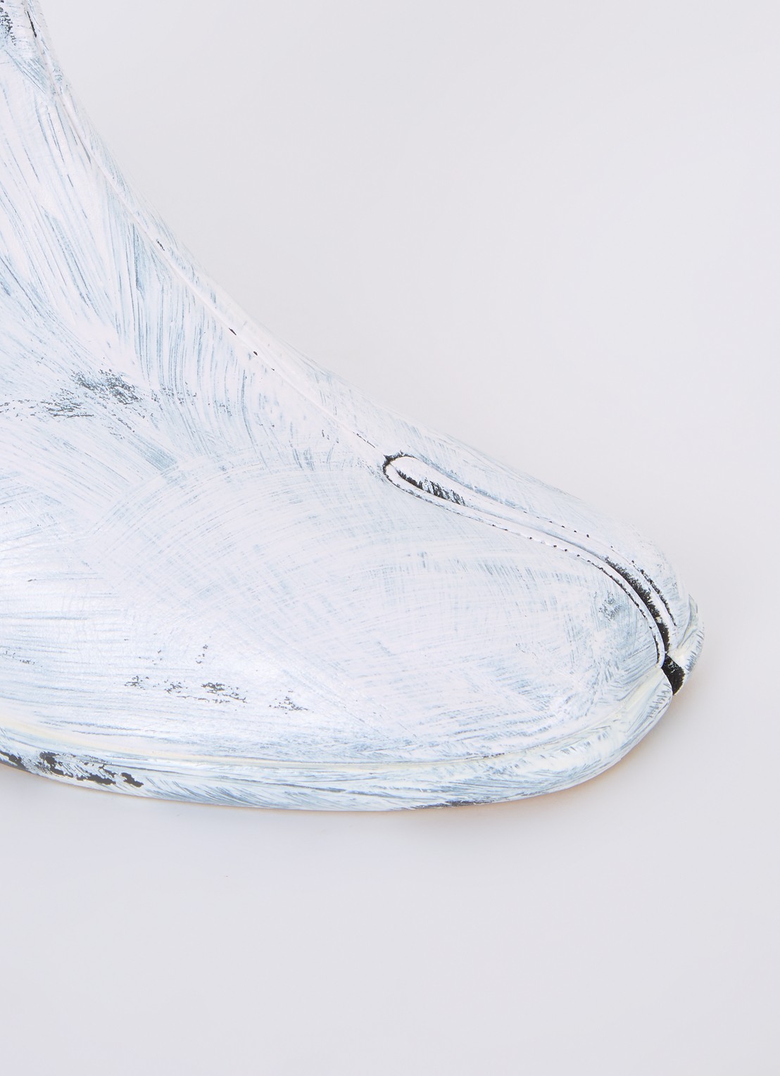 Maison Margiela Tabi Bianchetto enkellaarsje van leer - detail 4 wit
