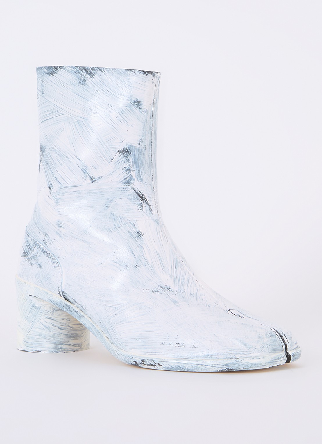 Maison Margiela Tabi Bianchetto enkellaarsje van leer - voorkant 5 wit