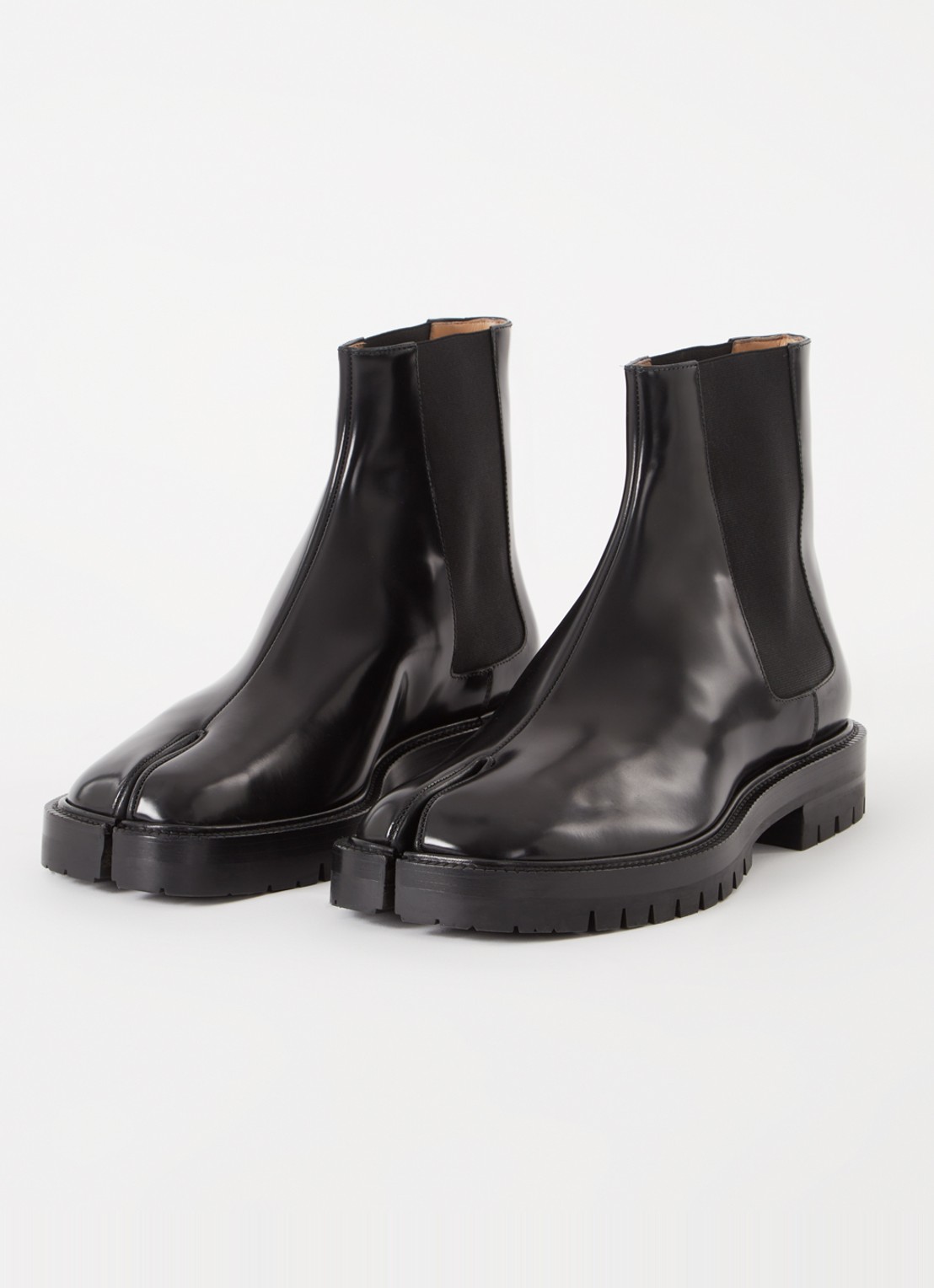 Maison Margiela Tabi chelsea boot van kalfsleer - detail zwart