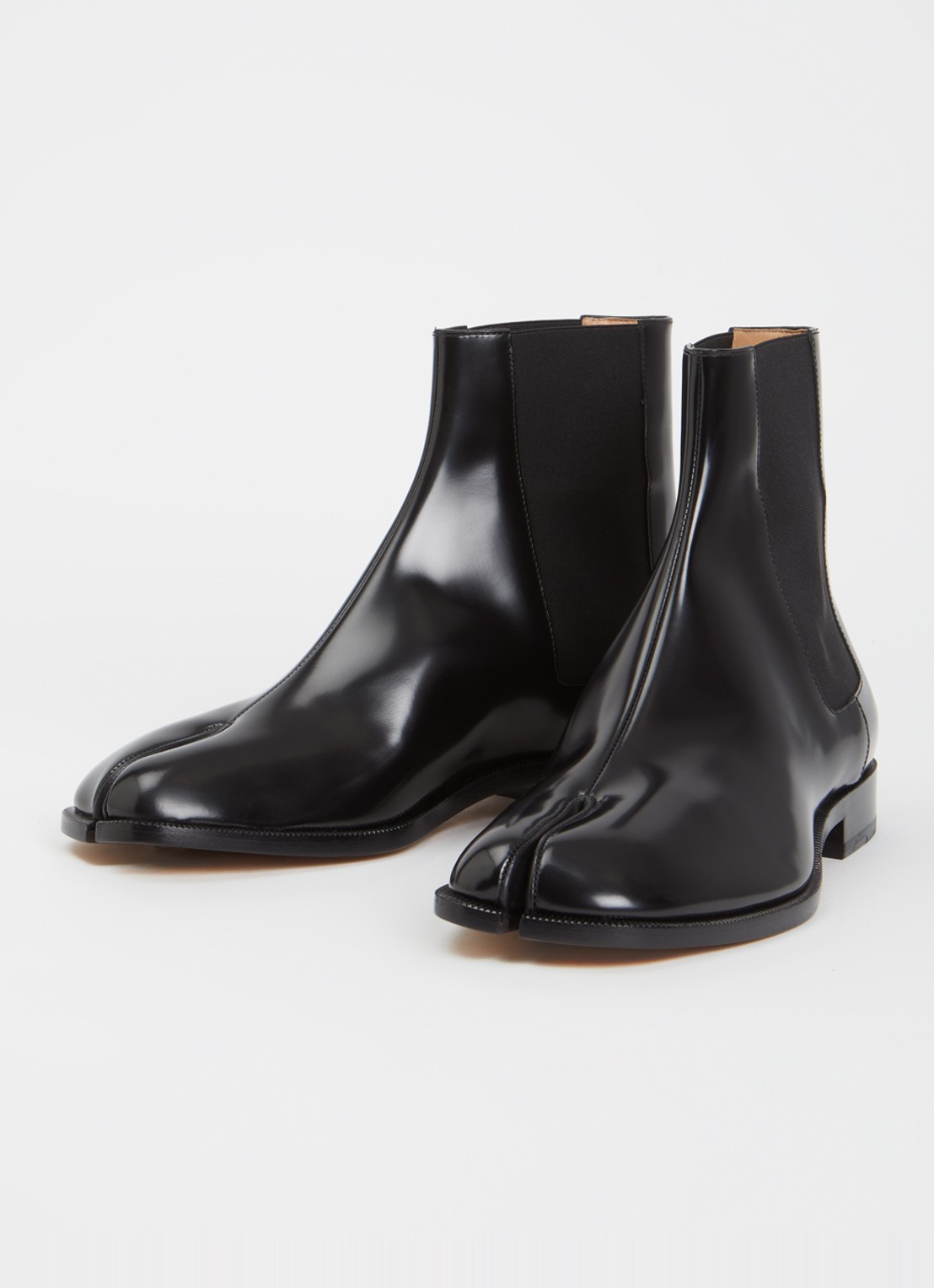 Maison Margiela Tabi chelsea boot van kalfsleer - detail zwart