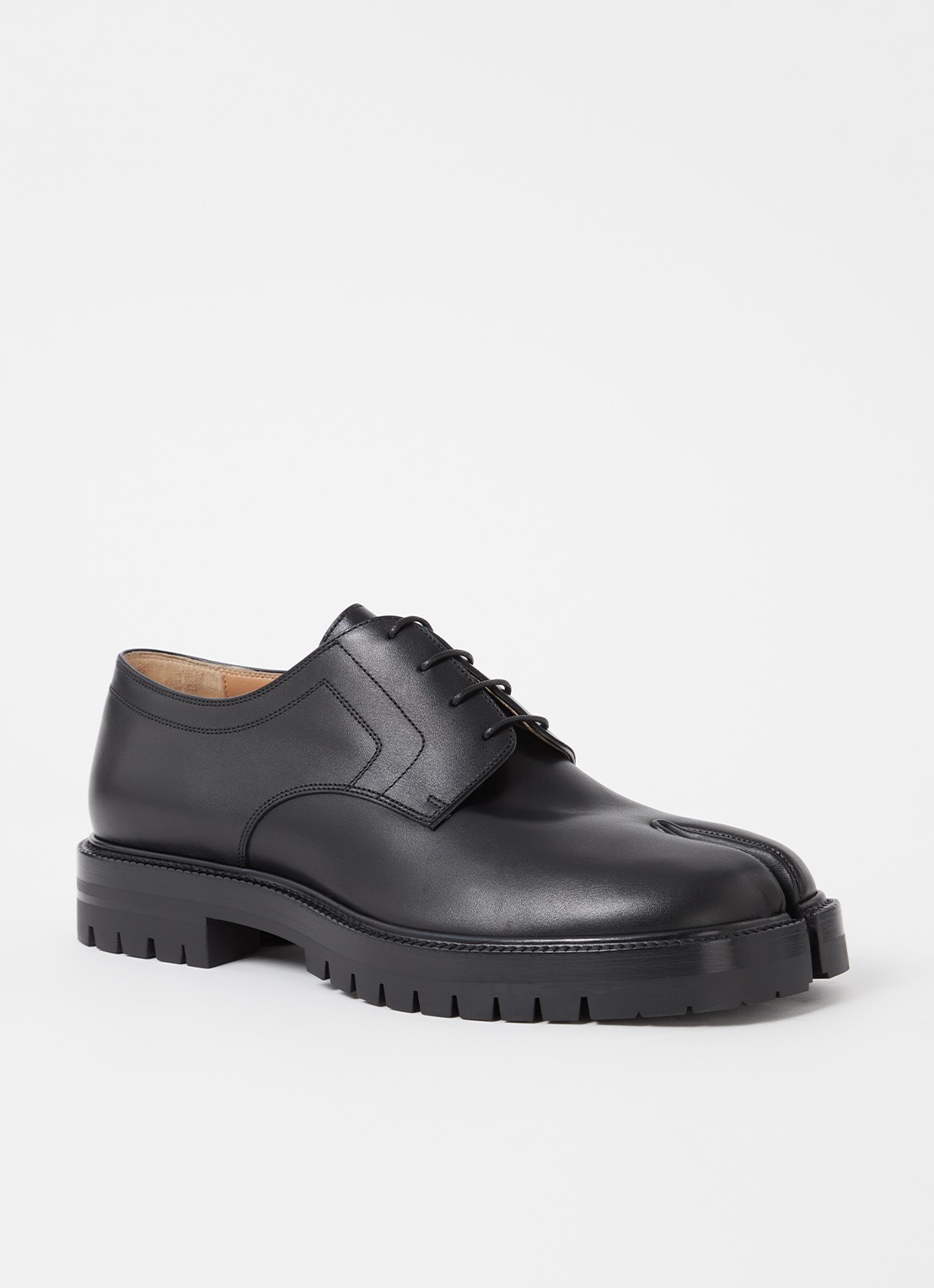 Maison Margiela Tabi County veterschoen van kalfsleer - voorkant zwart