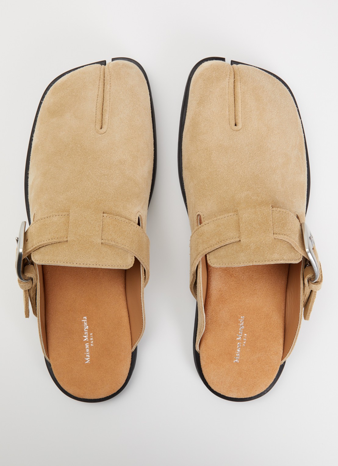 Maison Margiela Tabi Daily muiltje van kalfssuède - detail 4 beige