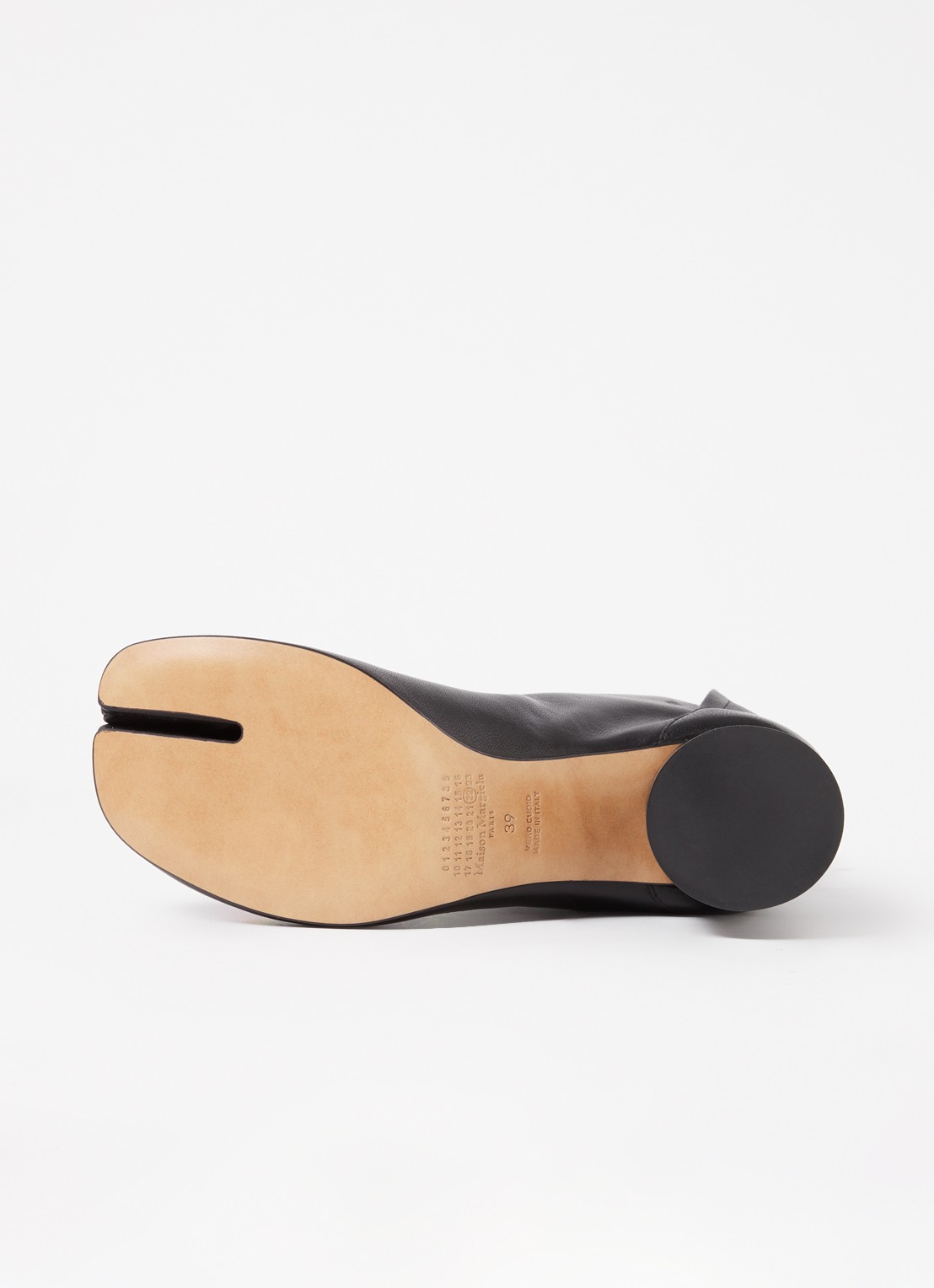 Maison Margiela Tabi enkellaarsje van leer - detail 5 zwart