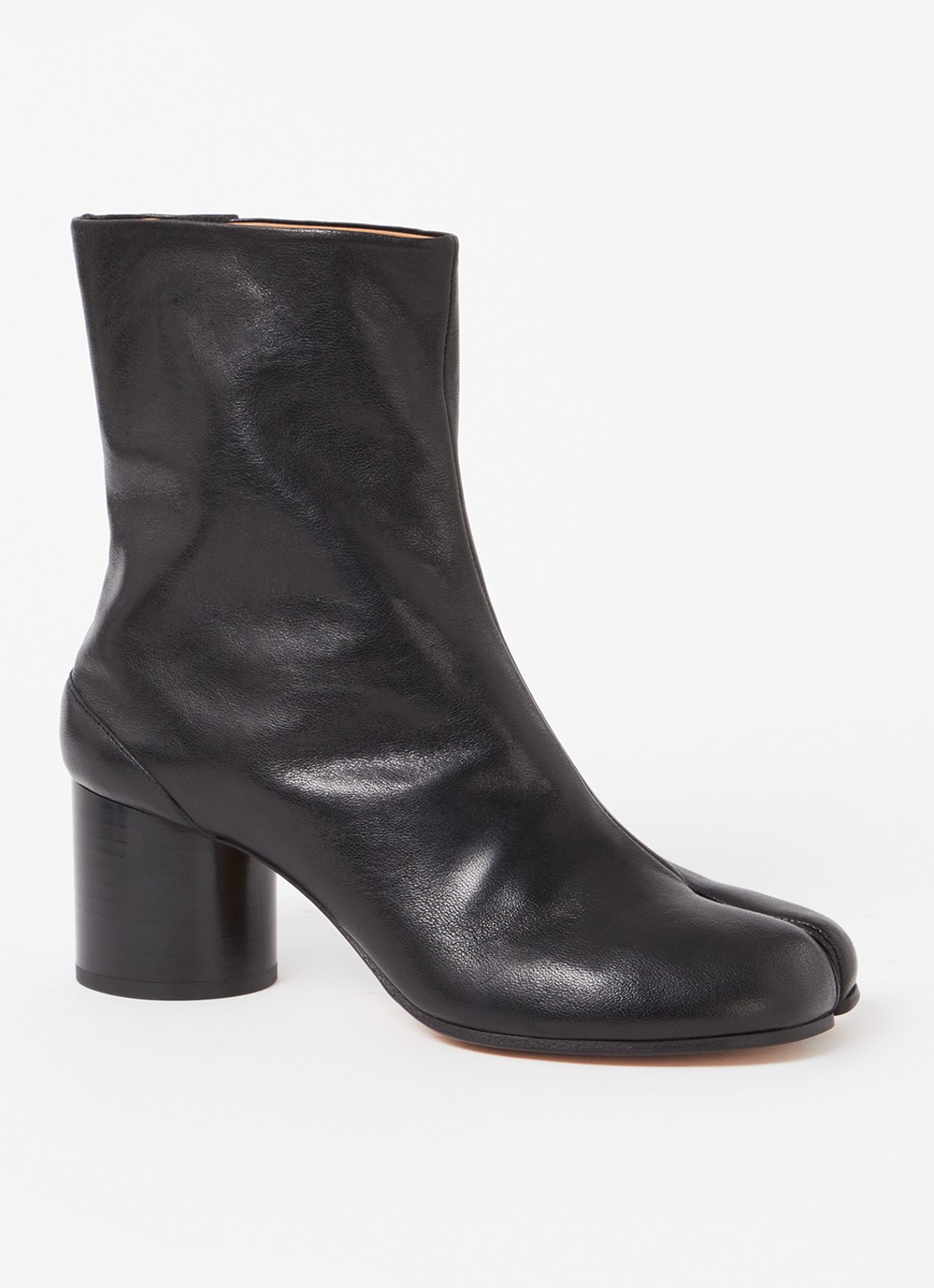 Maison Margiela Tabi enkellaarsje van leer - voorkant 2 zwart