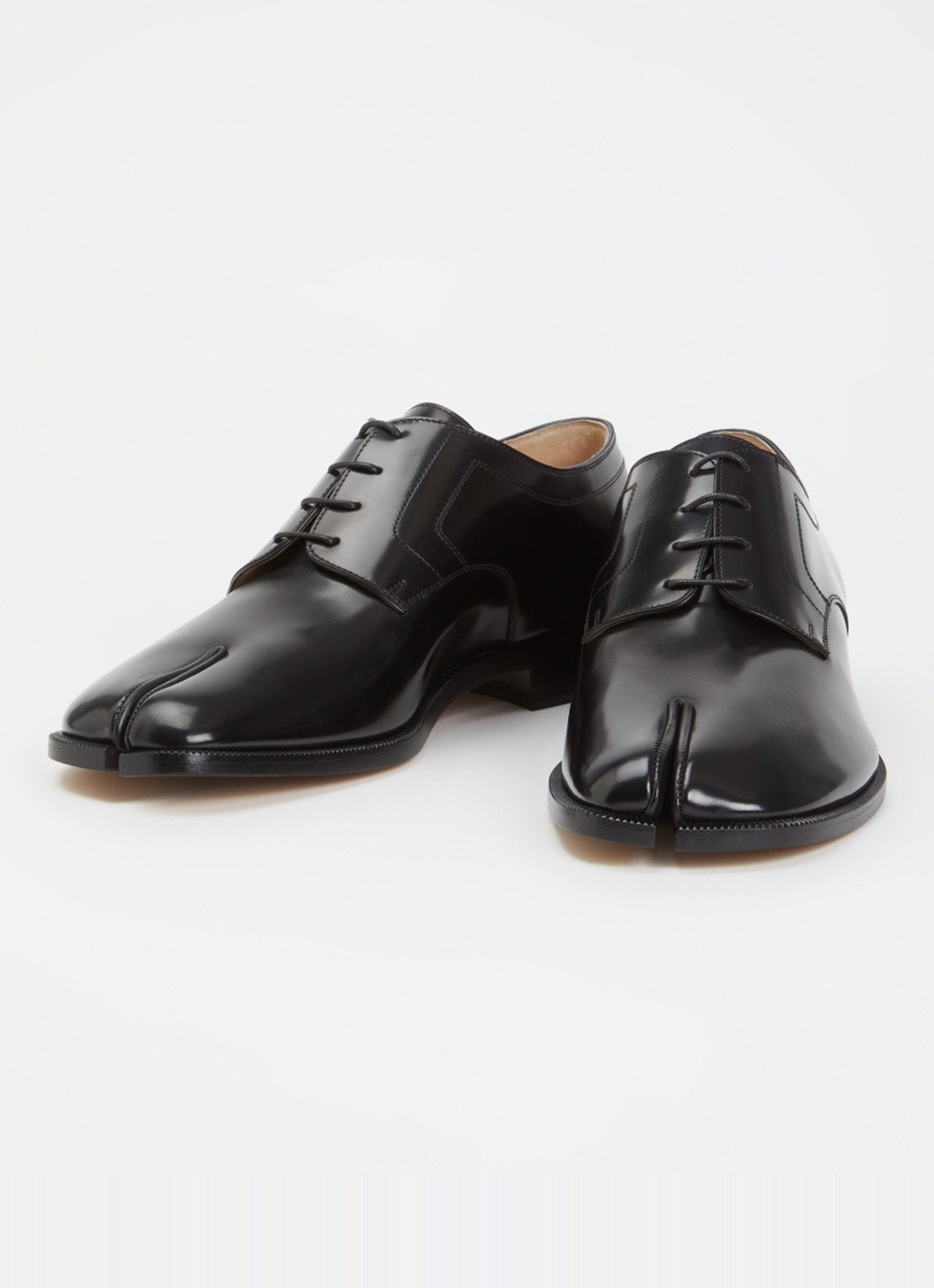 Maison Margiela Tabi lace-up veterschoen van kalfsleer - detail 3 zwart