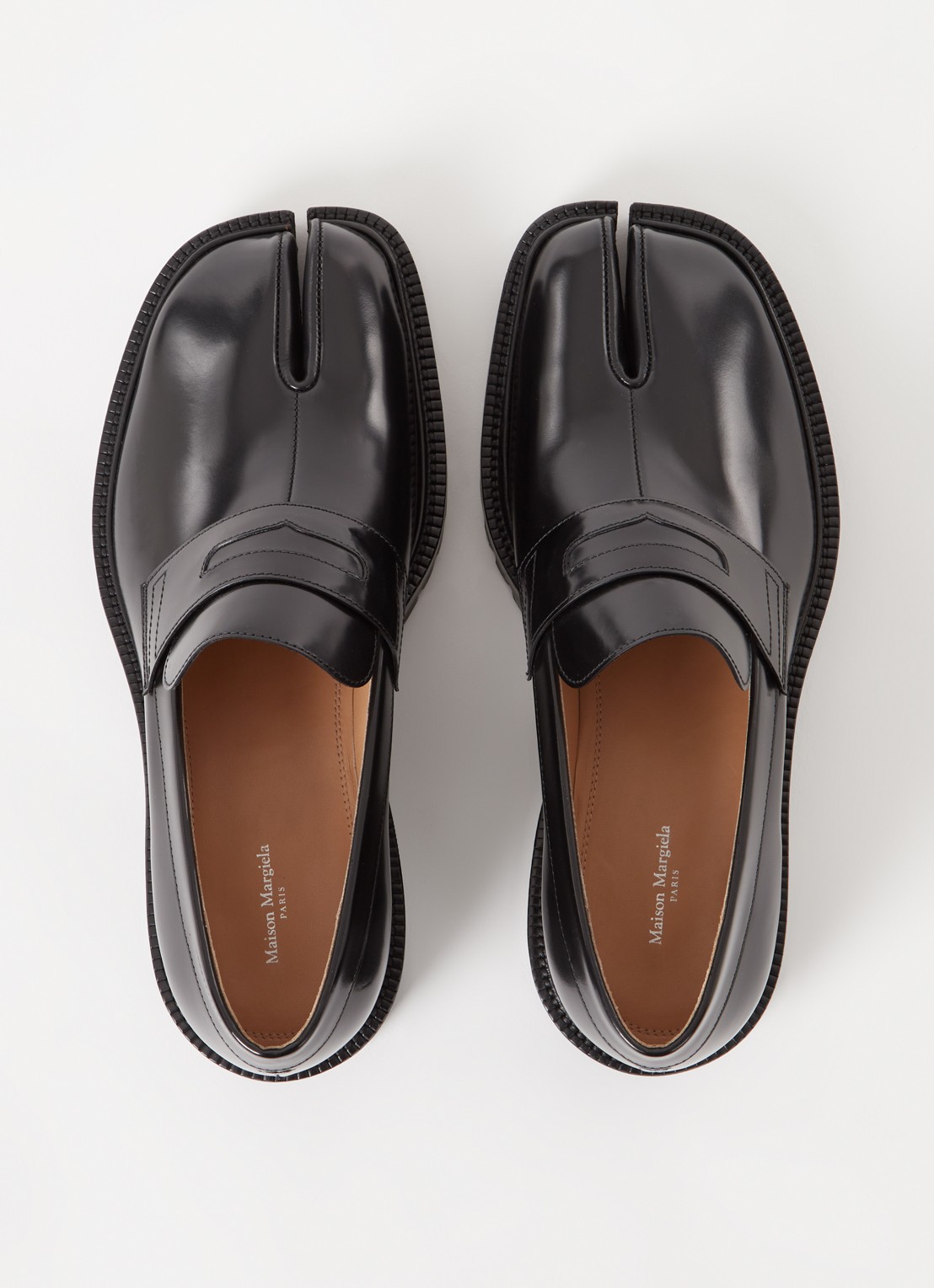 Maison Margiela Tabi loafer van kalfsleer - detail 2 zwart