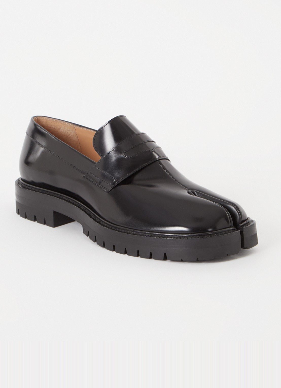 Maison Margiela Tabi loafer van kalfsleer - voorkant 6 zwart