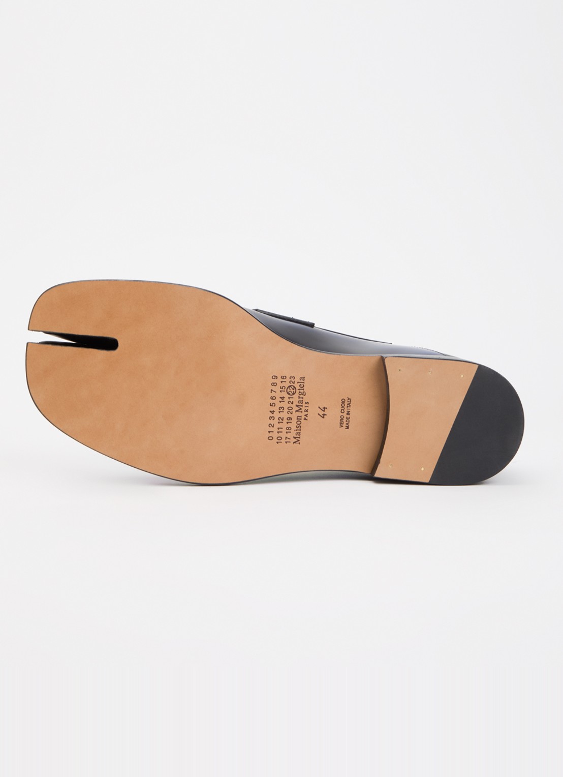 Maison Margiela Tabi loafer van kalfsleer - detail 4 donkerblauw