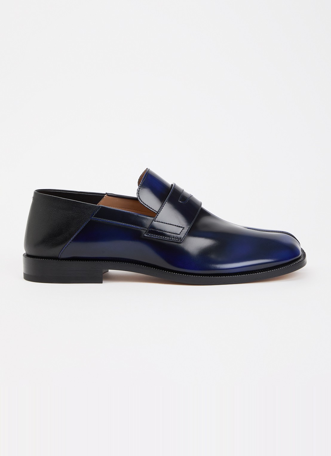 Maison Margiela Tabi loafer van kalfsleer - voorkant 6 donkerblauw