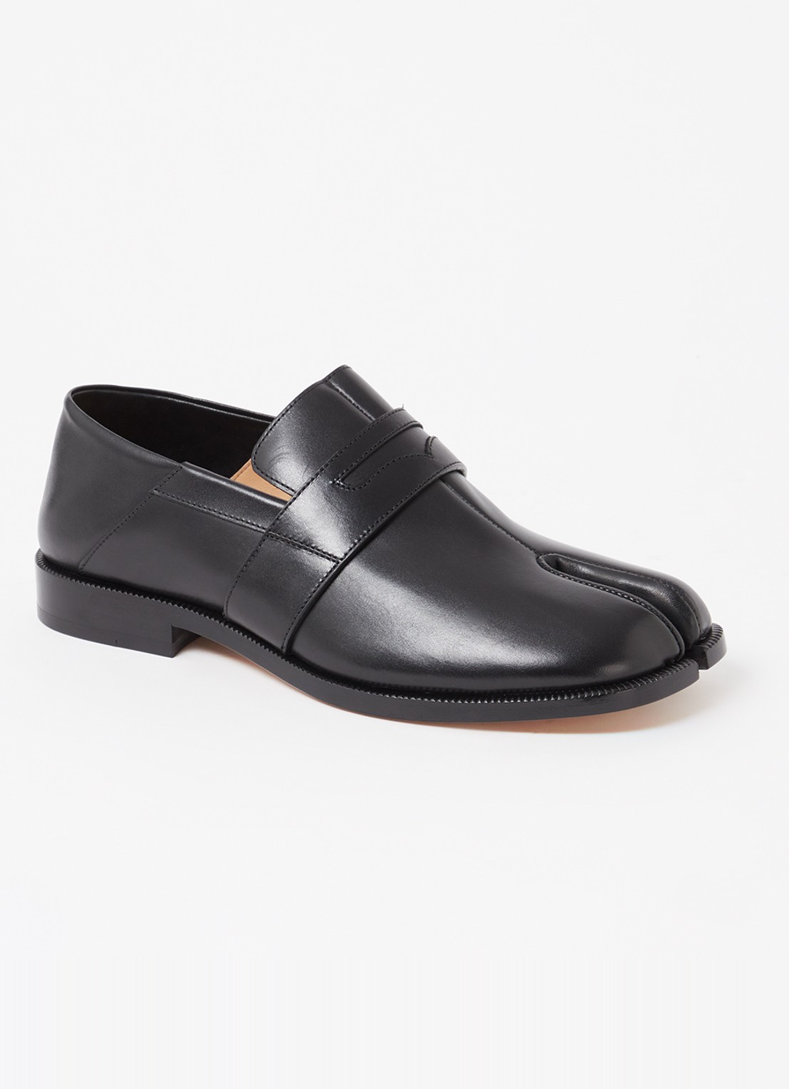 Maison Margiela Tabi loafer van kalfsleer - voorkant 5 zwart
