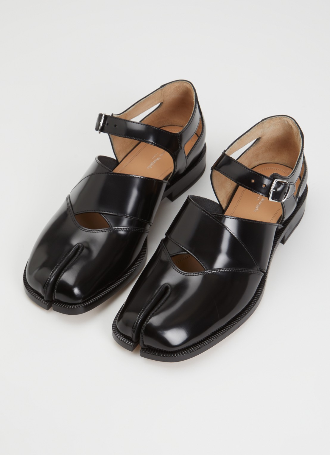 Maison Margiela Tabi Loafer van kalfsleer - detail 2 zwart