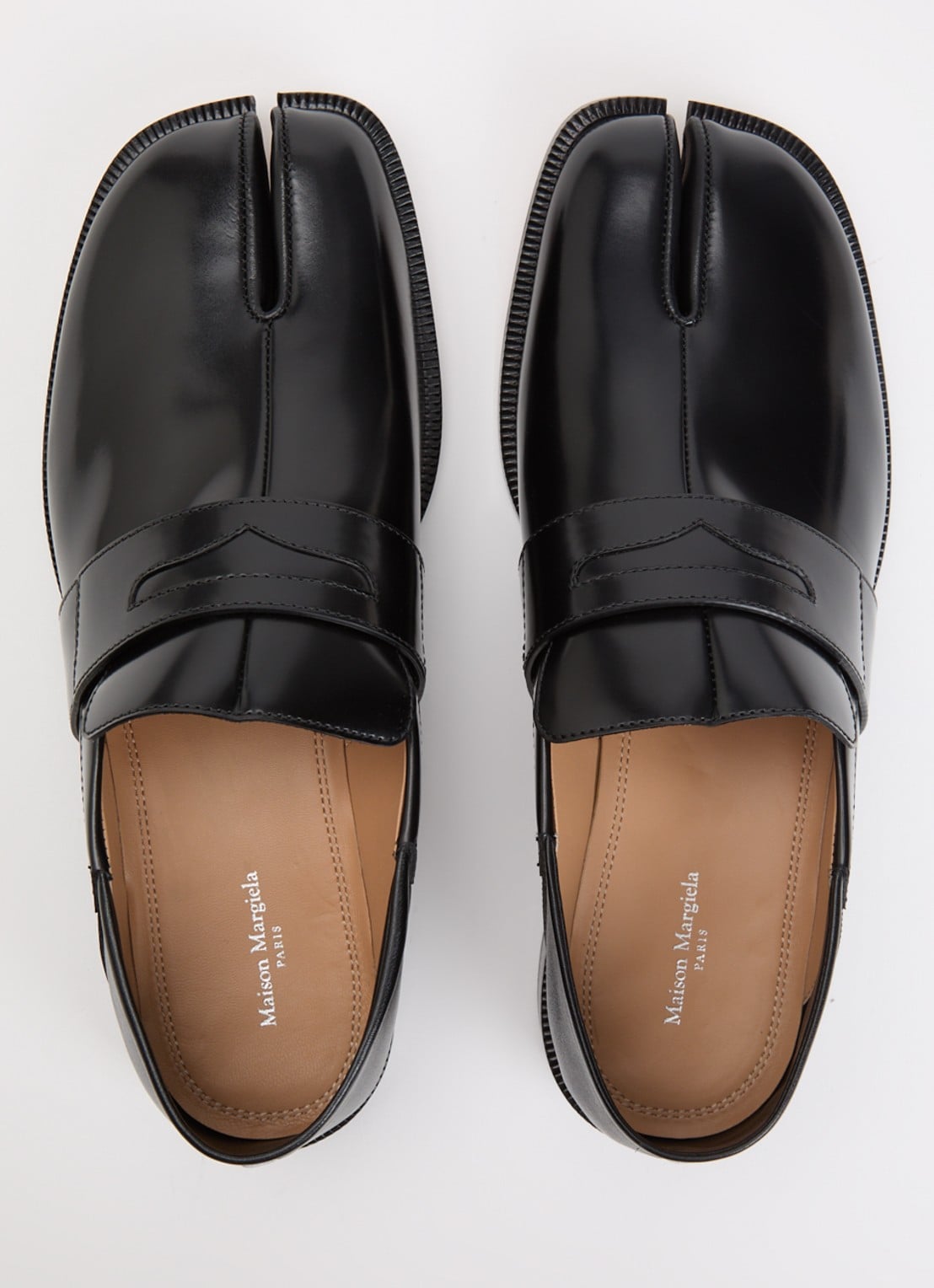 Maison Margiela Tabi loafer van leer - detail 2 zwart
