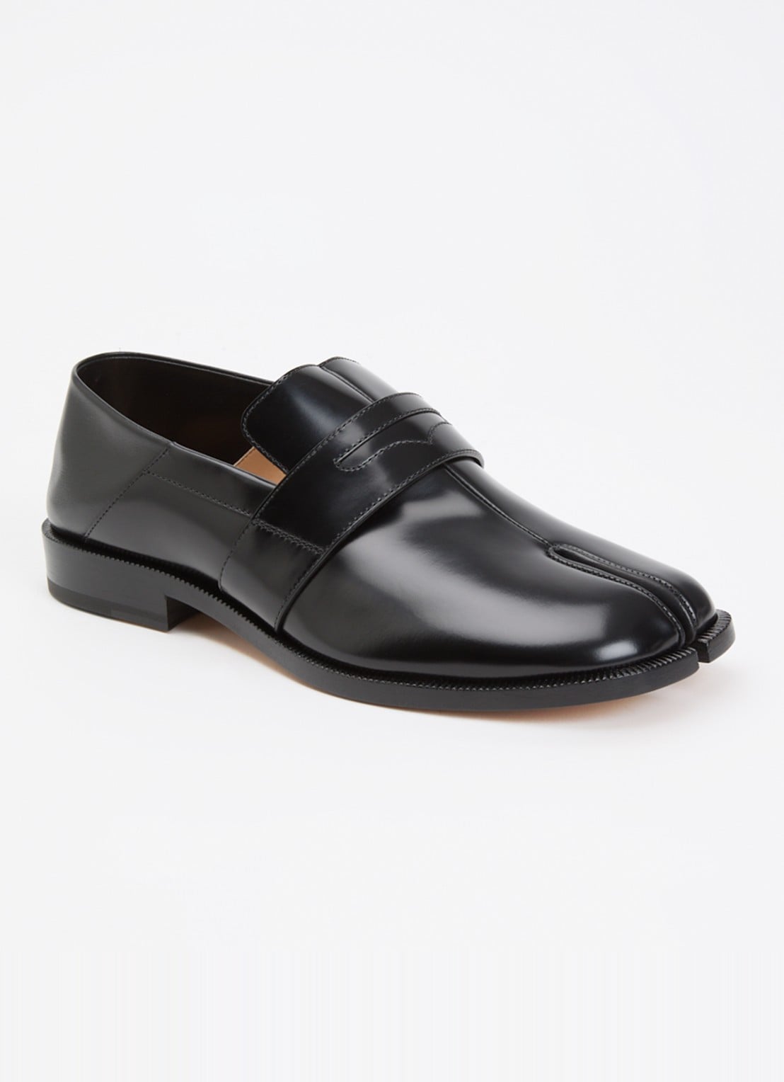 Maison Margiela Tabi loafer van leer - voorkant 5 zwart