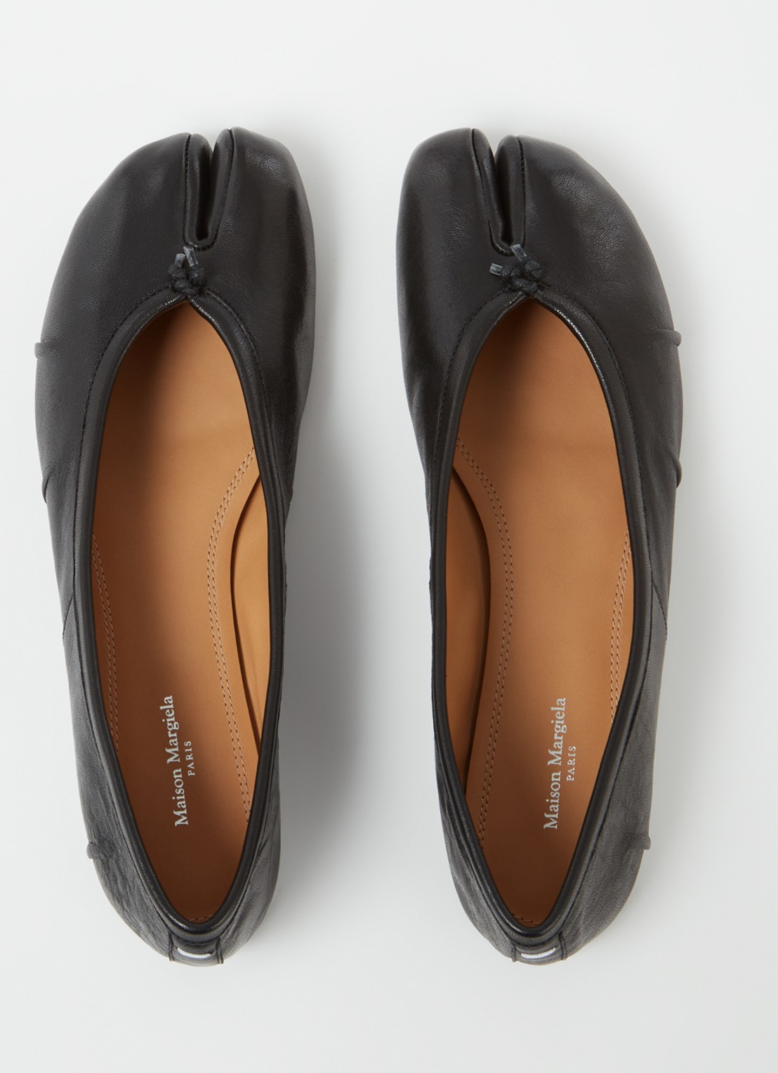 Maison Margiela Tabi New ballerina van lamsleer - detail 3 zwart