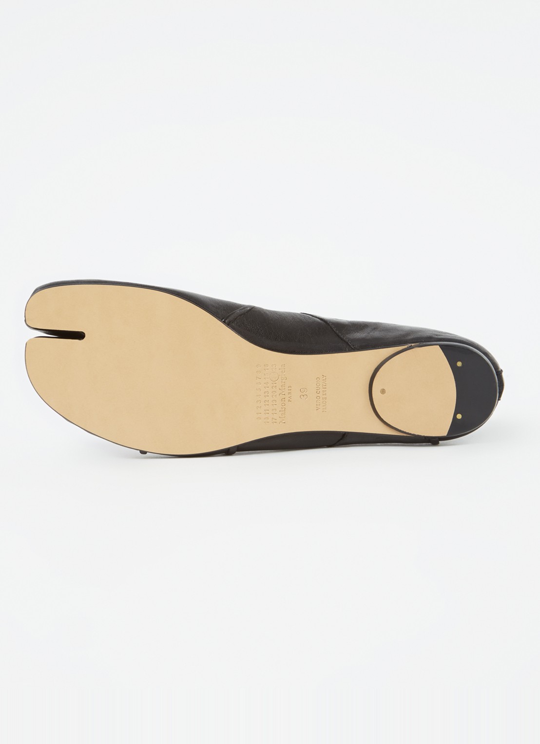 Maison Margiela Tabi New ballerina van lamsleer - detail 4 zwart