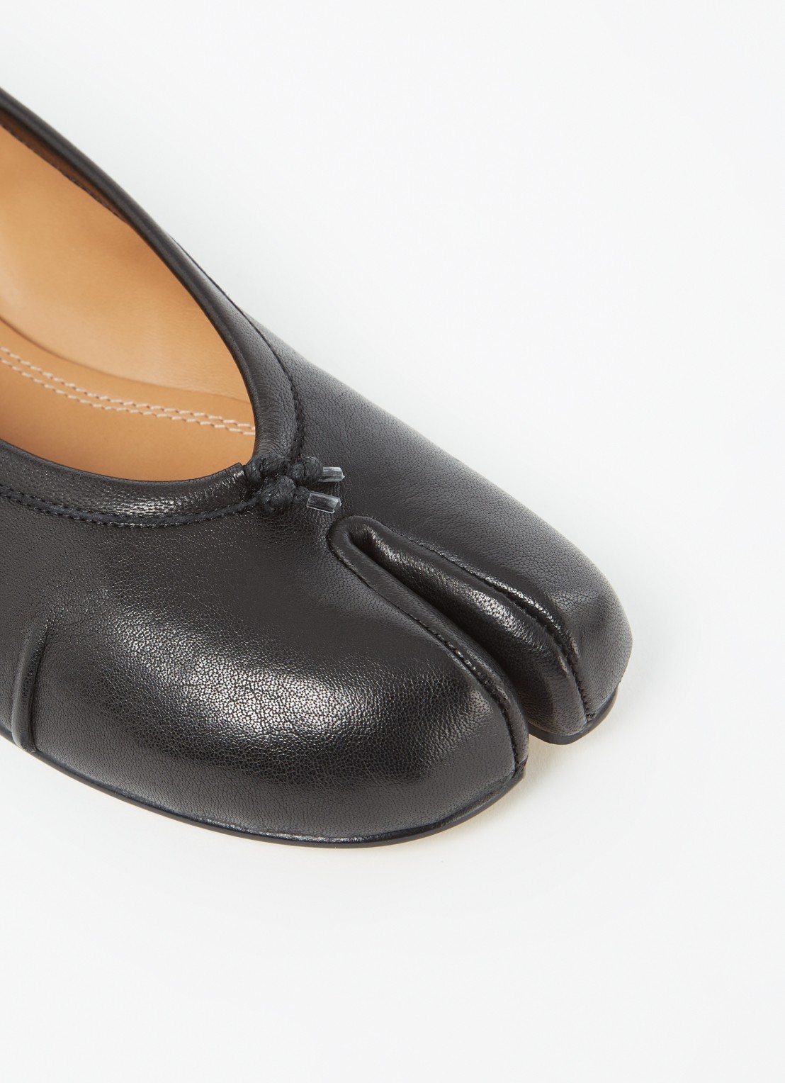 Maison Margiela Tabi New ballerina van lamsleer - detail 5 zwart