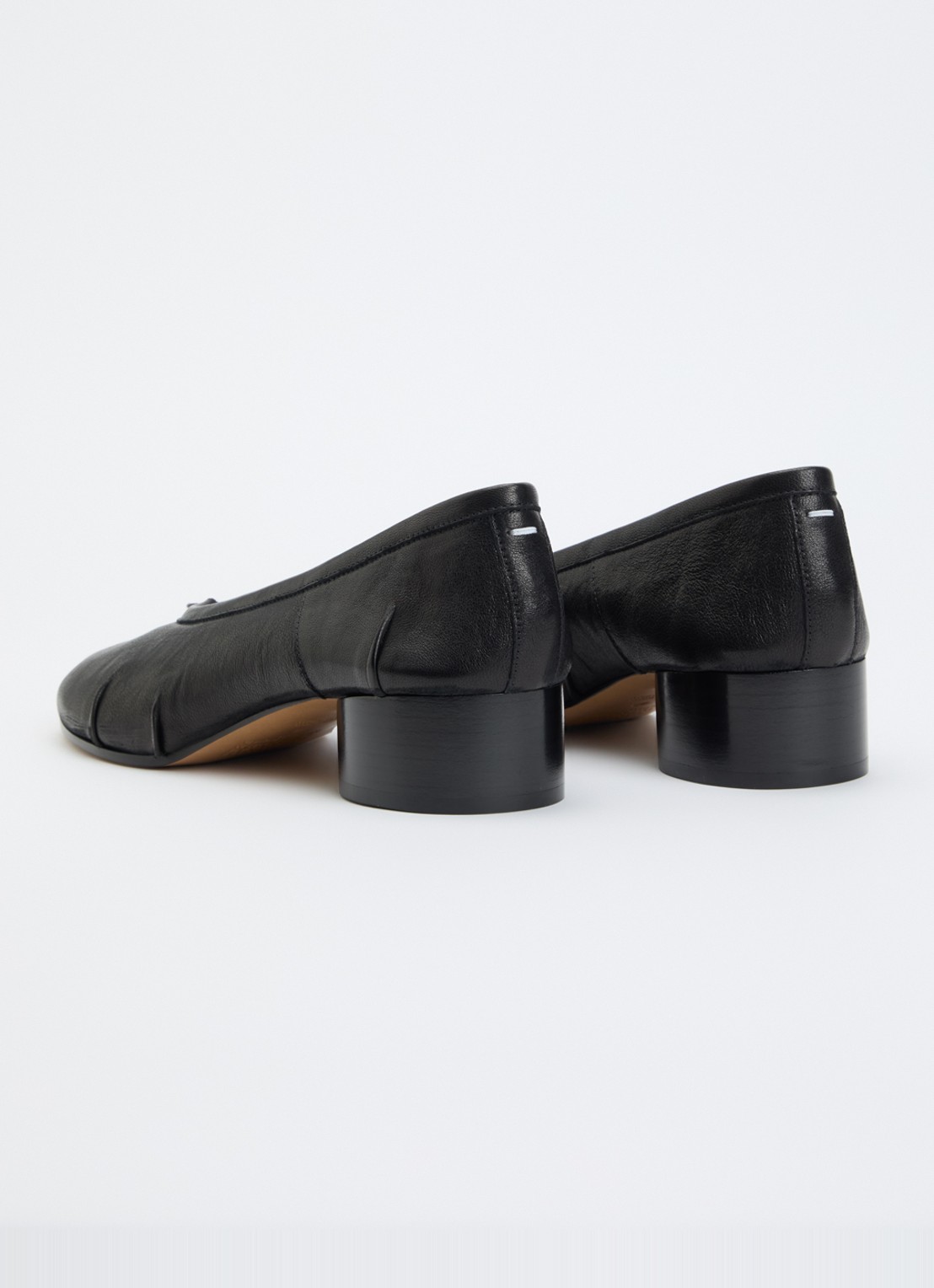 Maison Margiela Tabi New ballerina van leer - achterkant zwart