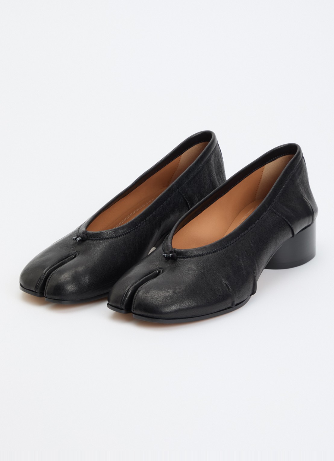 Maison Margiela Tabi New ballerina van leer - detail 2 zwart