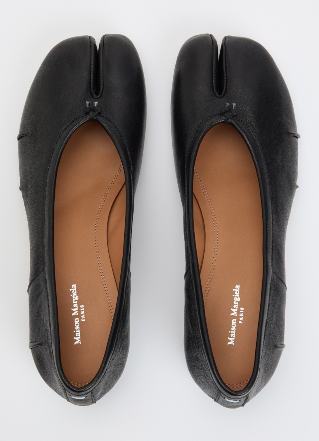 Maison Margiela Tabi New ballerina van leer - detail 3 zwart