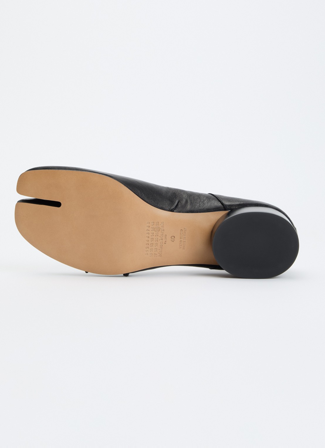 Maison Margiela Tabi New ballerina van leer - detail 4 zwart