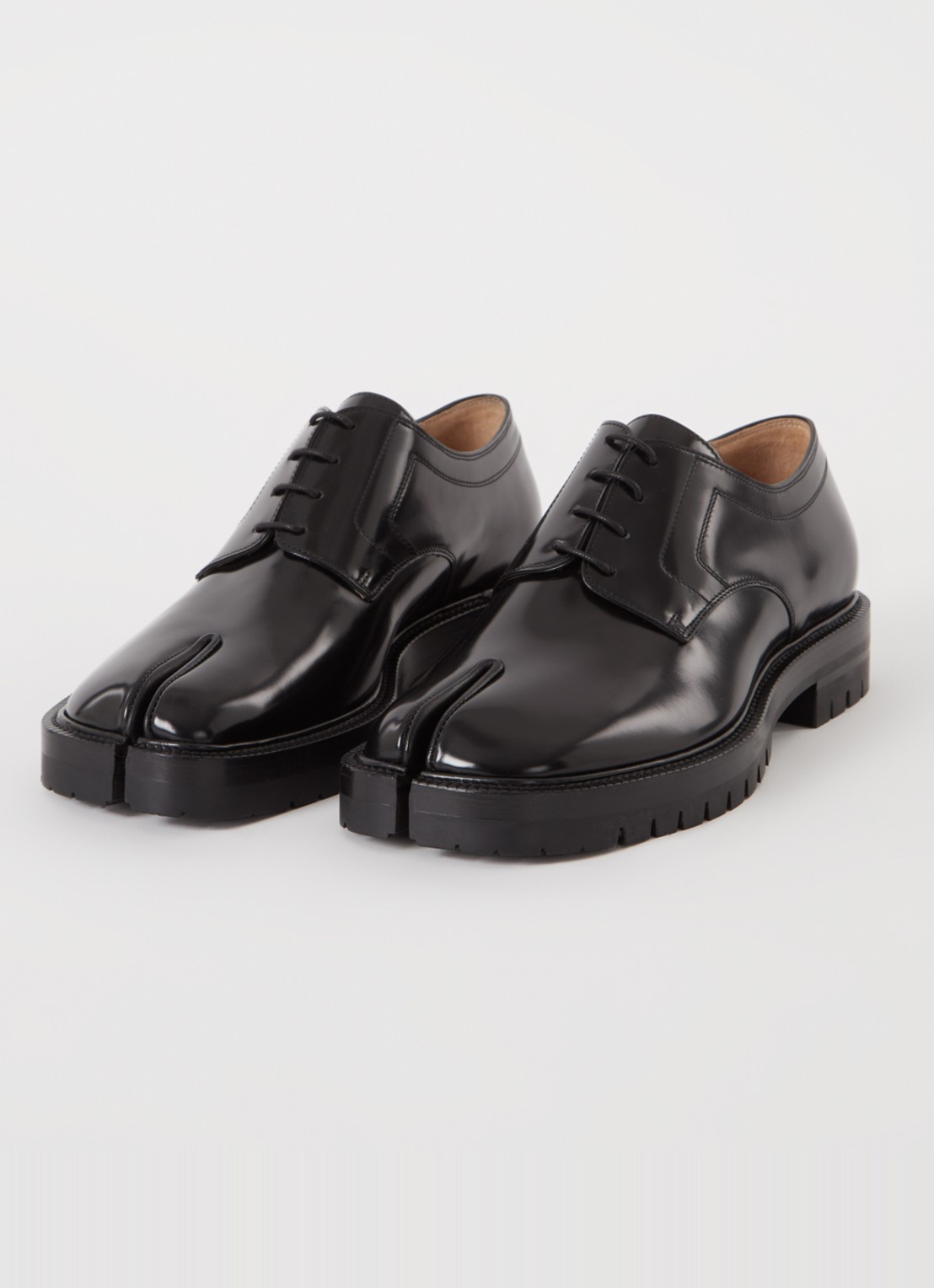Maison Margiela Tabi veterschoen van kalfsleer - detail 3 zwart