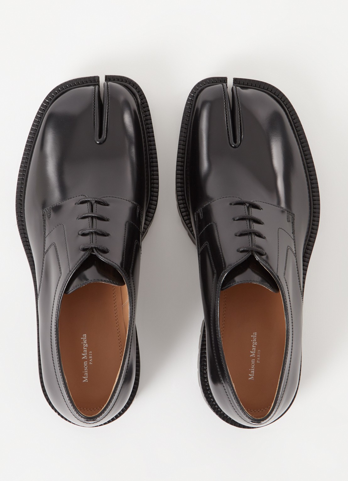 Maison Margiela Tabi veterschoen van kalfsleer - detail 4 zwart