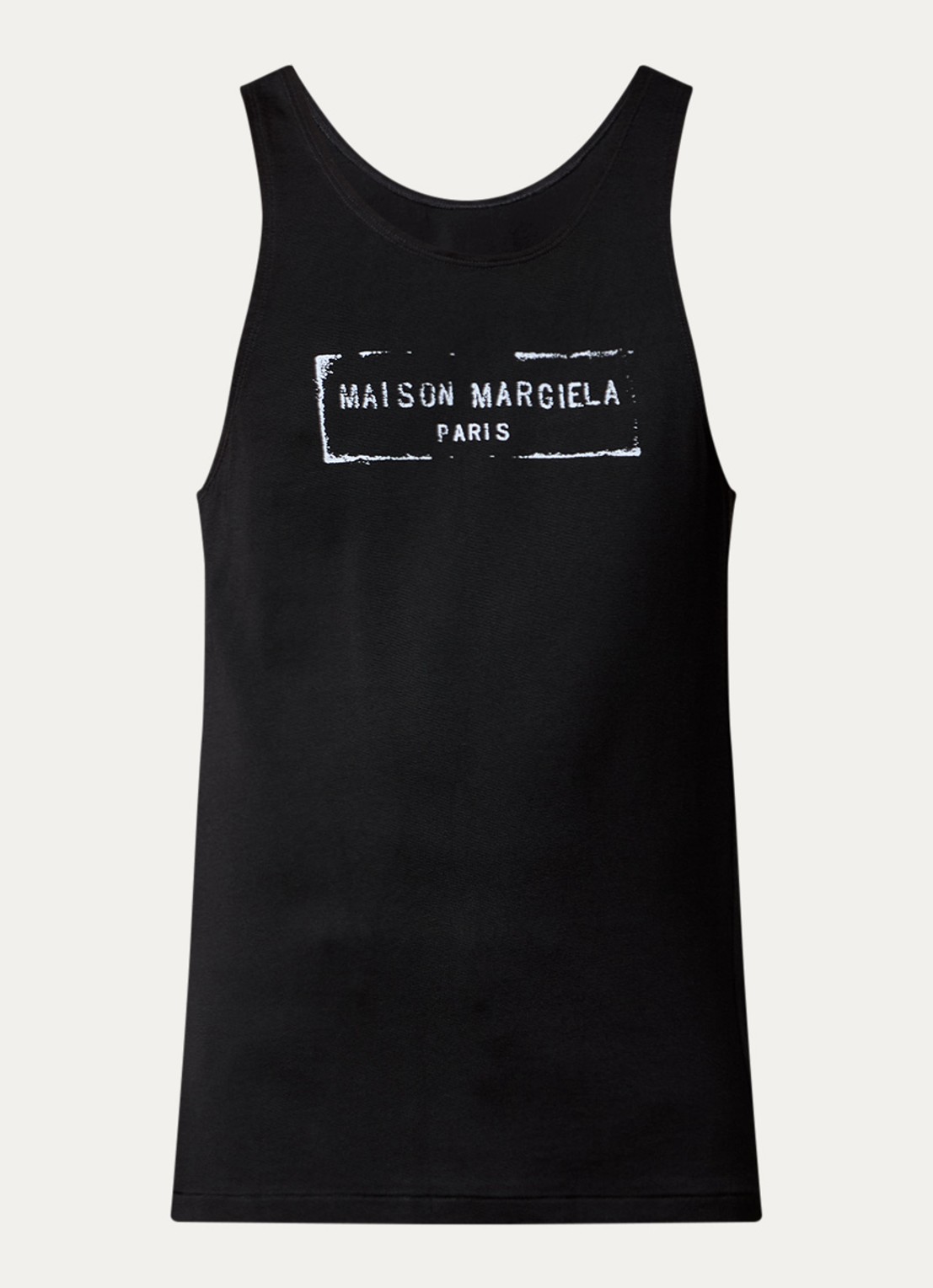 Maison Margiela Tanktop met logoprint - voorkant 3 zwart