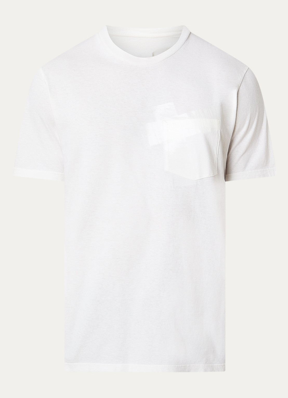 Maison Margiela Tape T-shirt met borstzak - voorkant 2 gebroken wit