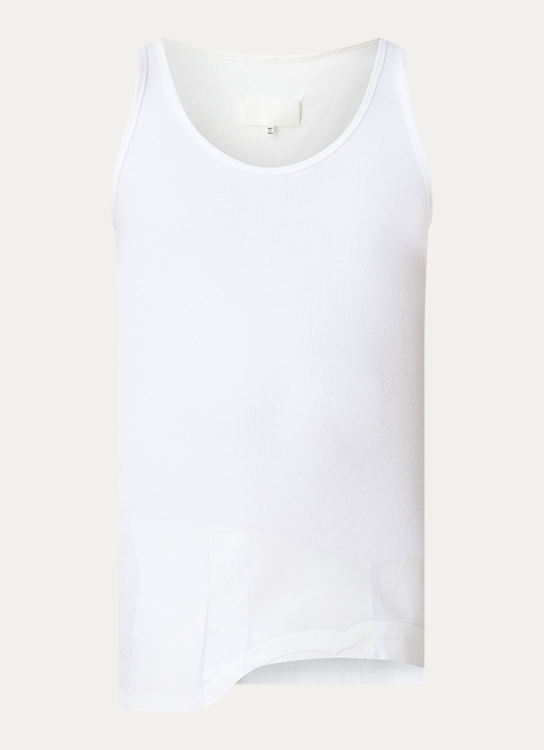 Maison Margiela Tape tanktop met ribstructuur - voorkant 2 gebroken wit