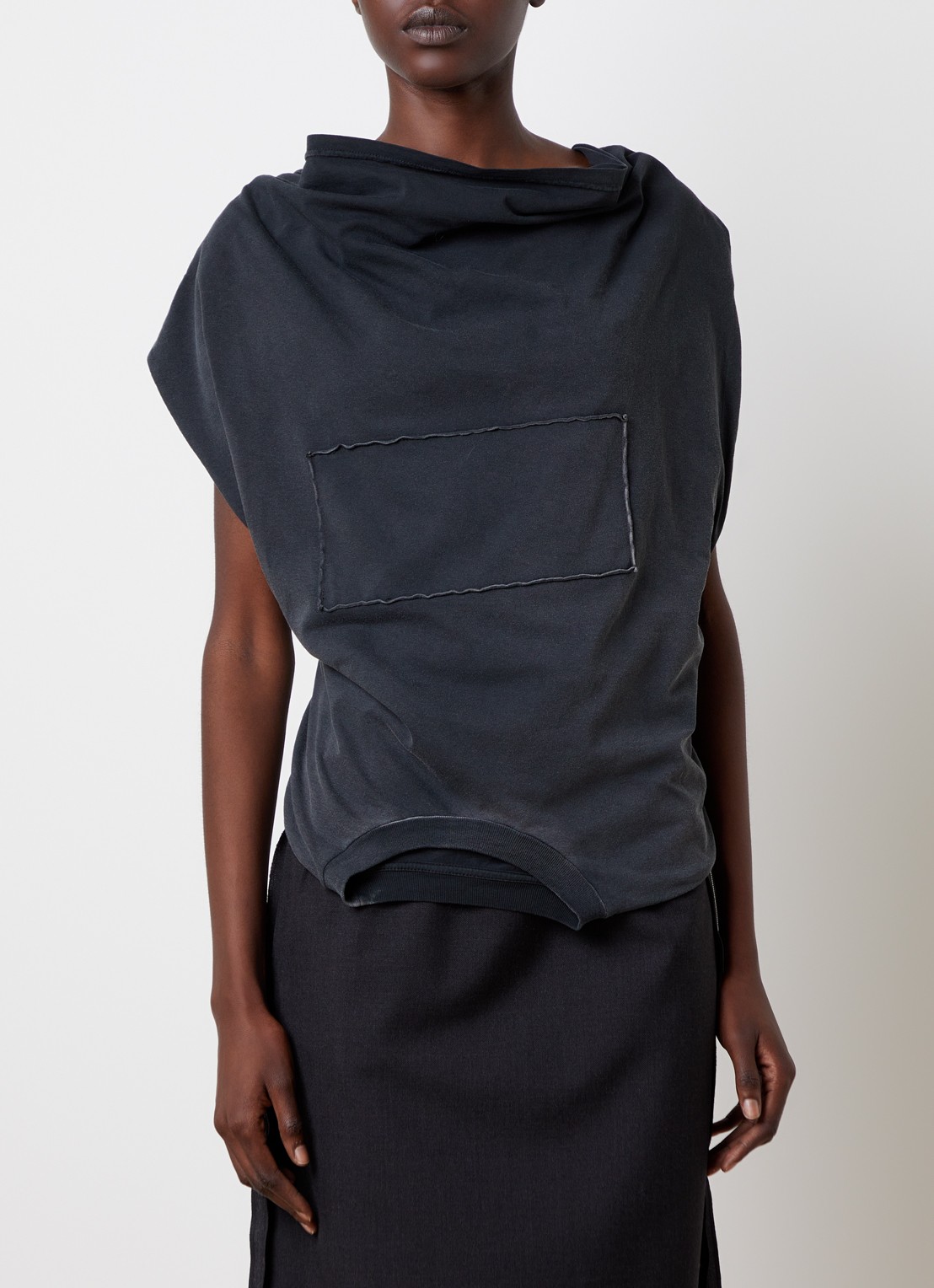 Maison Margiela Top met asymmetrische hals - achterkant 3 zwart