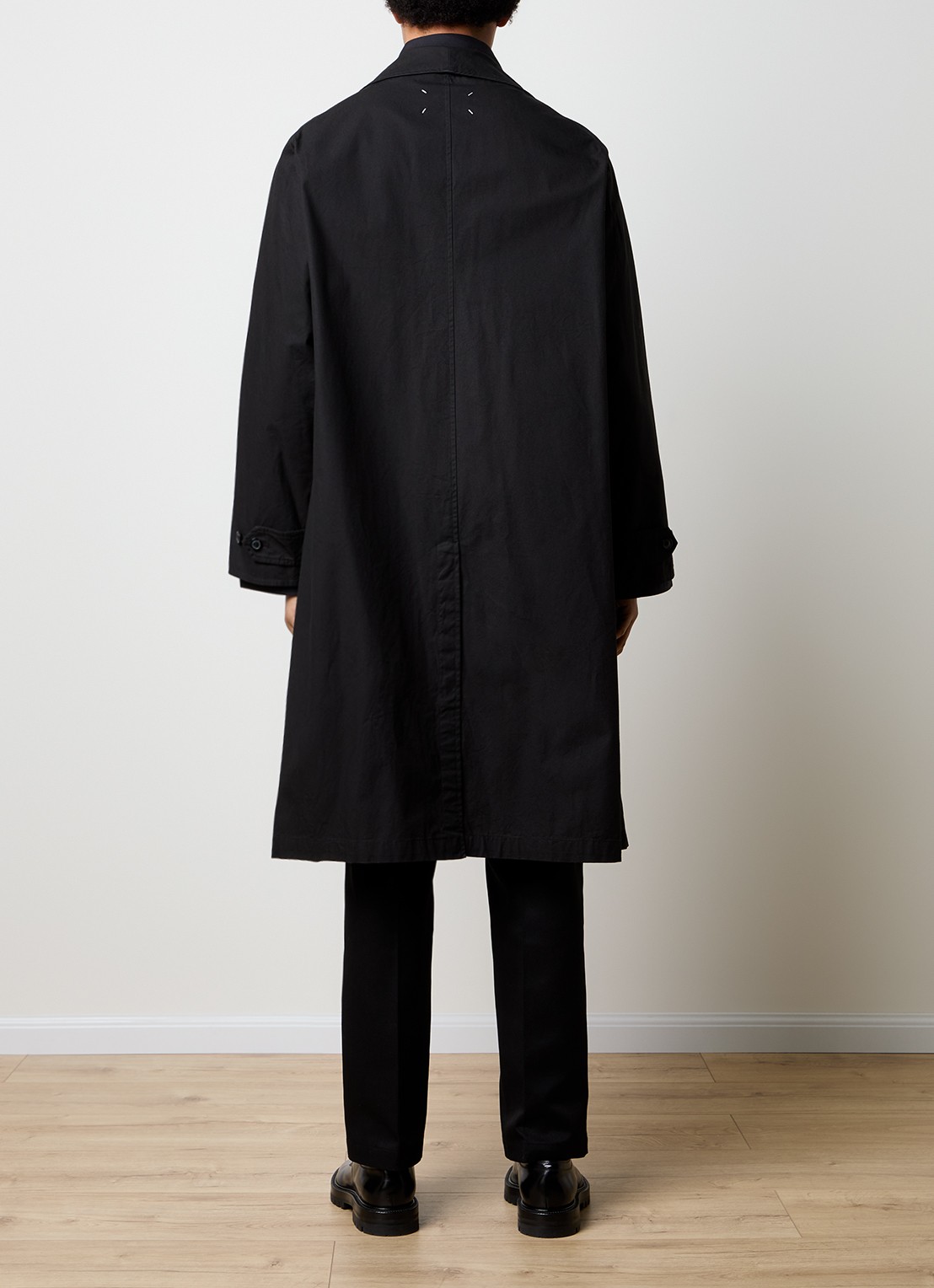 Maison Margiela Trenchcoat met steekzakken - achterkant 4 zwart