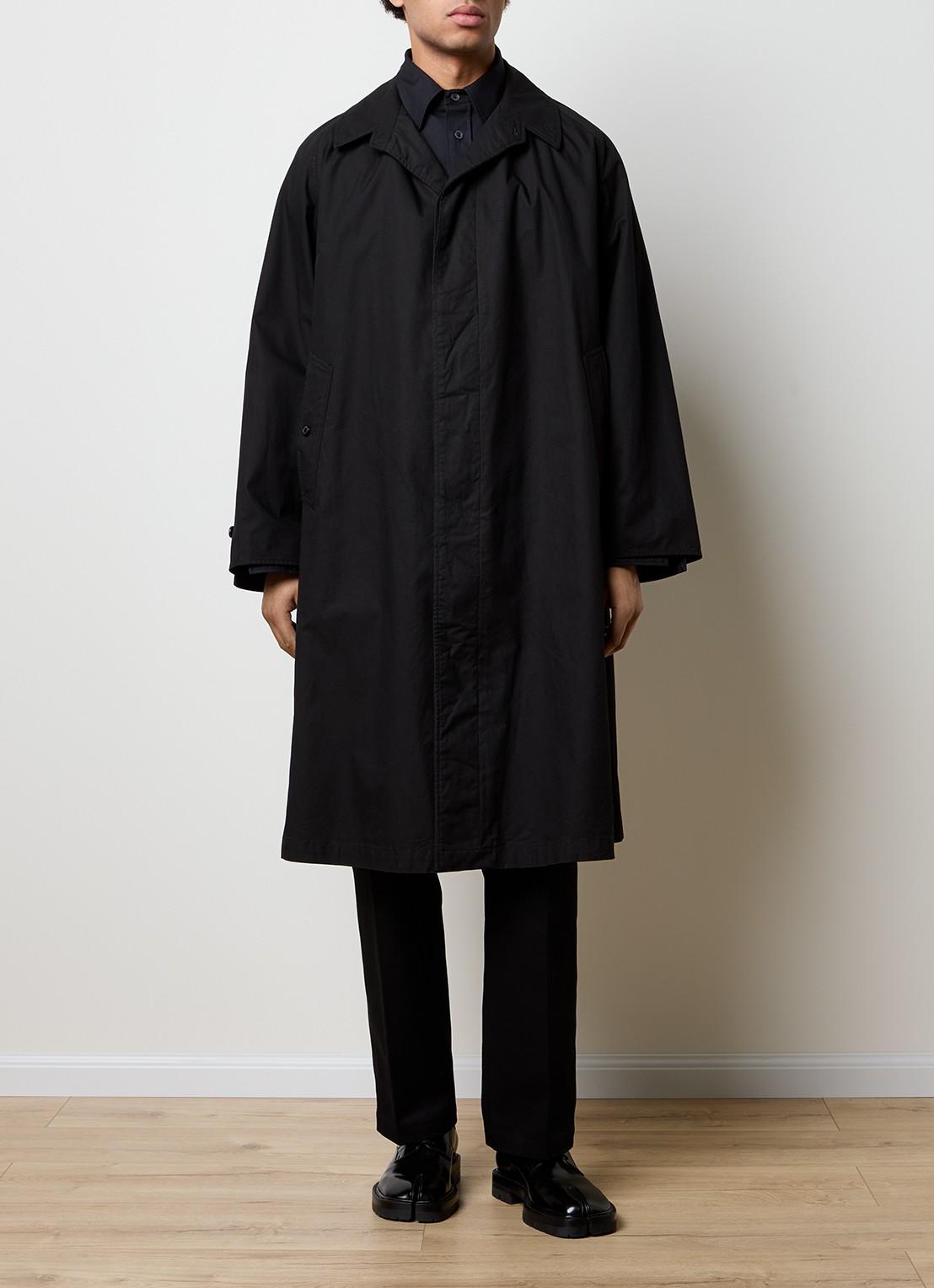 Maison Margiela Trenchcoat met steekzakken - voorkant 6 zwart