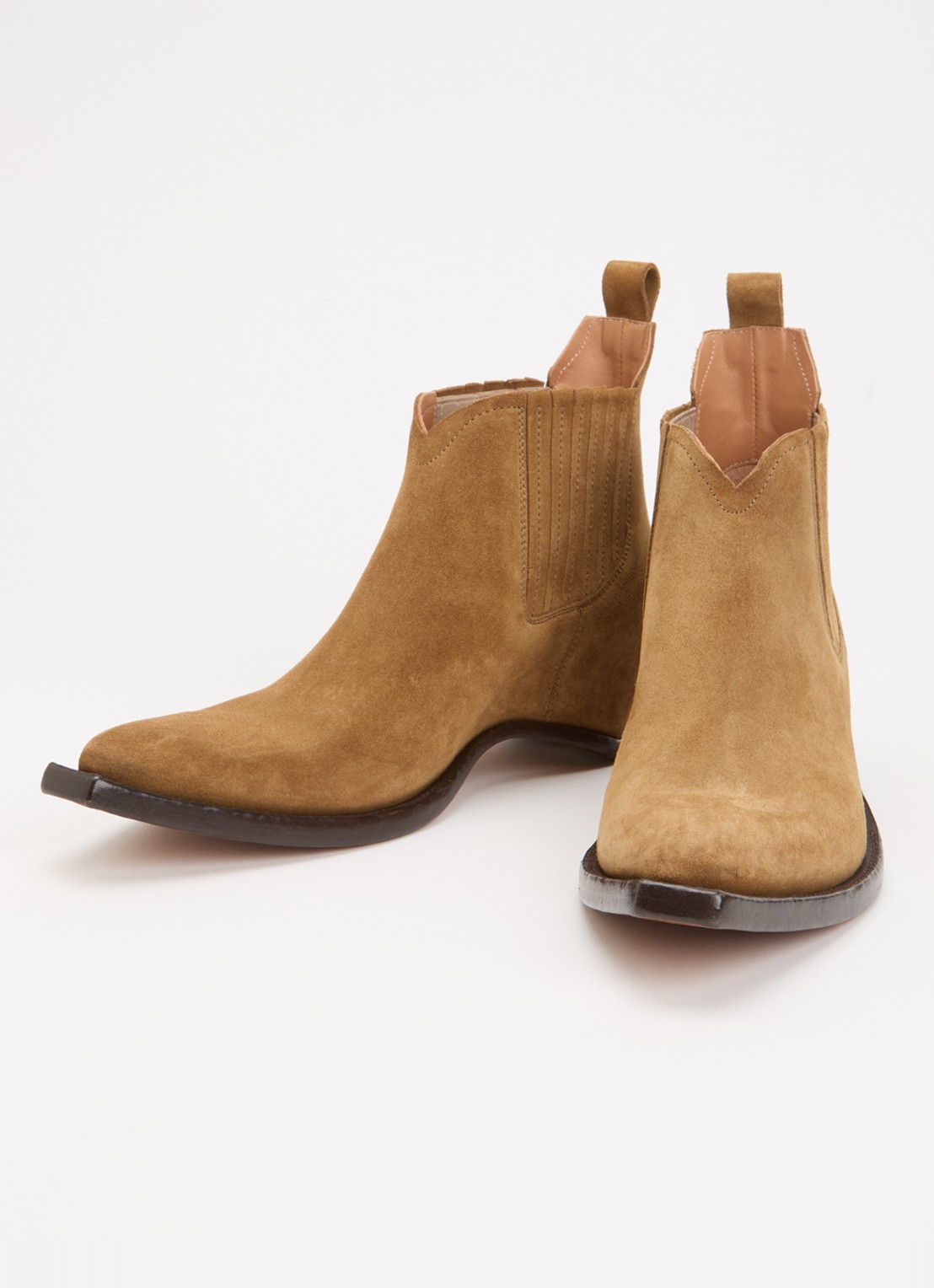 Maison Margiela Western Chelsea boot van suéde  - detail 2 lichtbruin