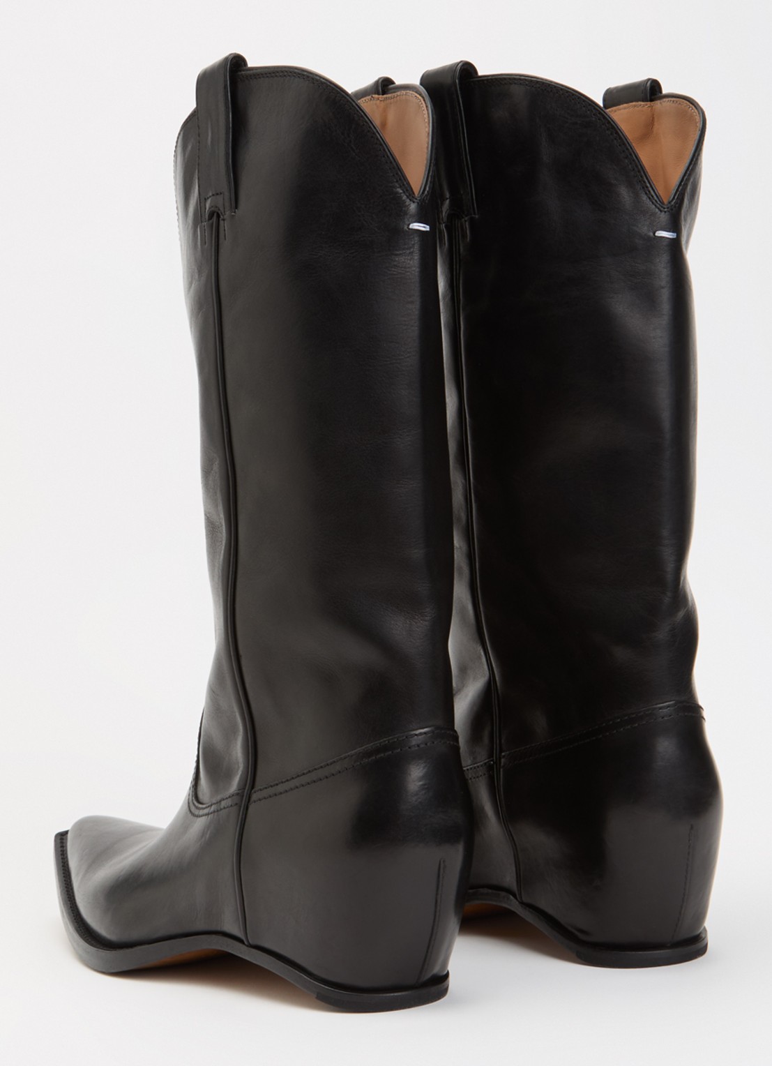 Maison Margiela Western cowboylaars van kalfsleer - achterkant zwart