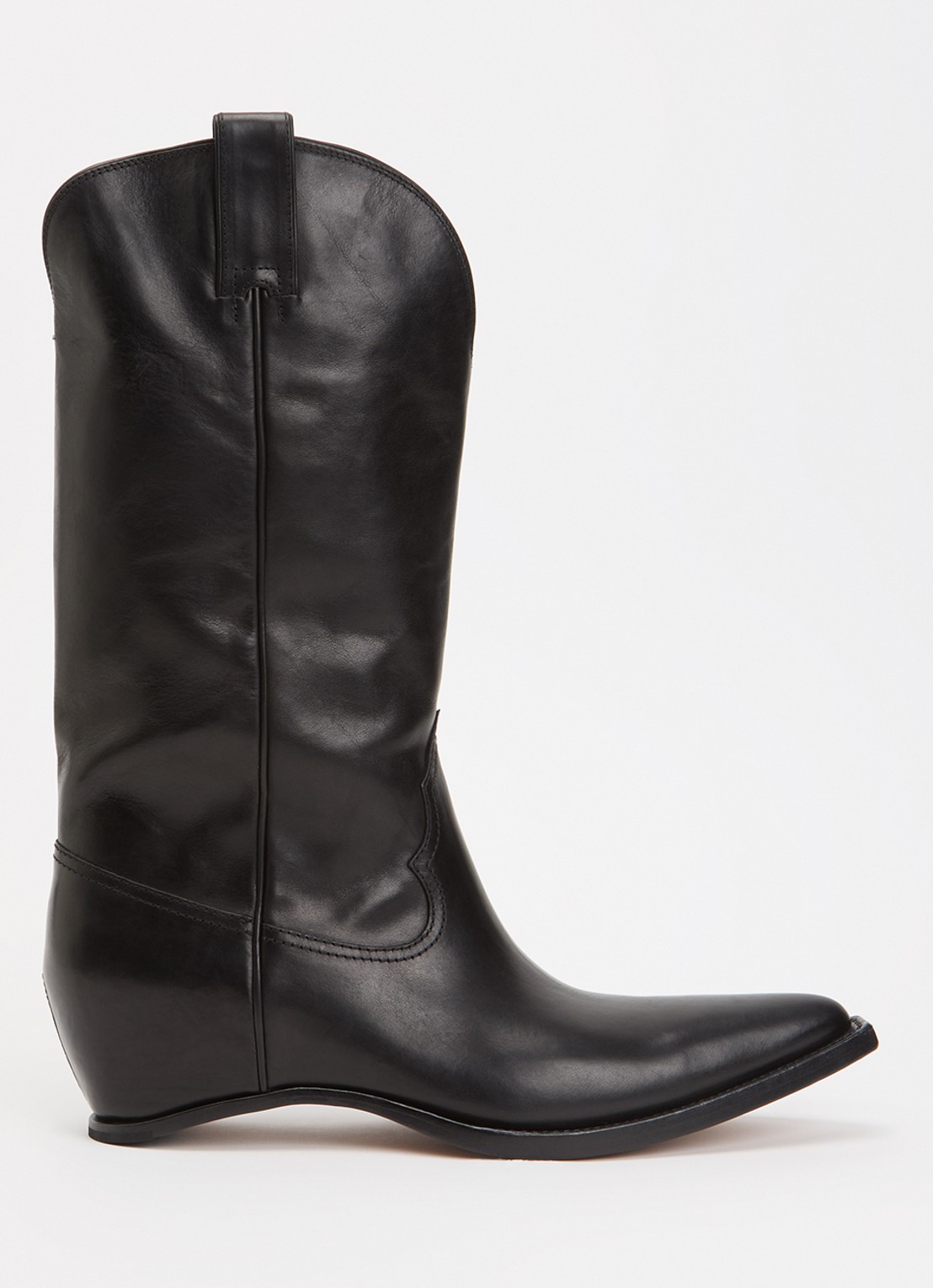 Maison Margiela Western cowboylaars van kalfsleer - voorkant 2 zwart