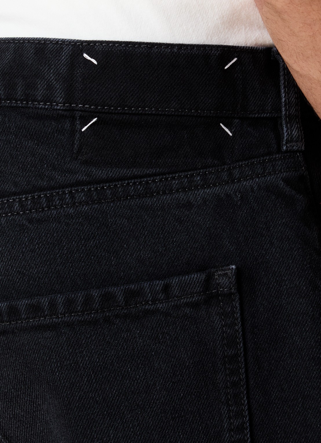 Maison Margiela Wide leg jeans met gekleurde wassing - detail 5 zwart