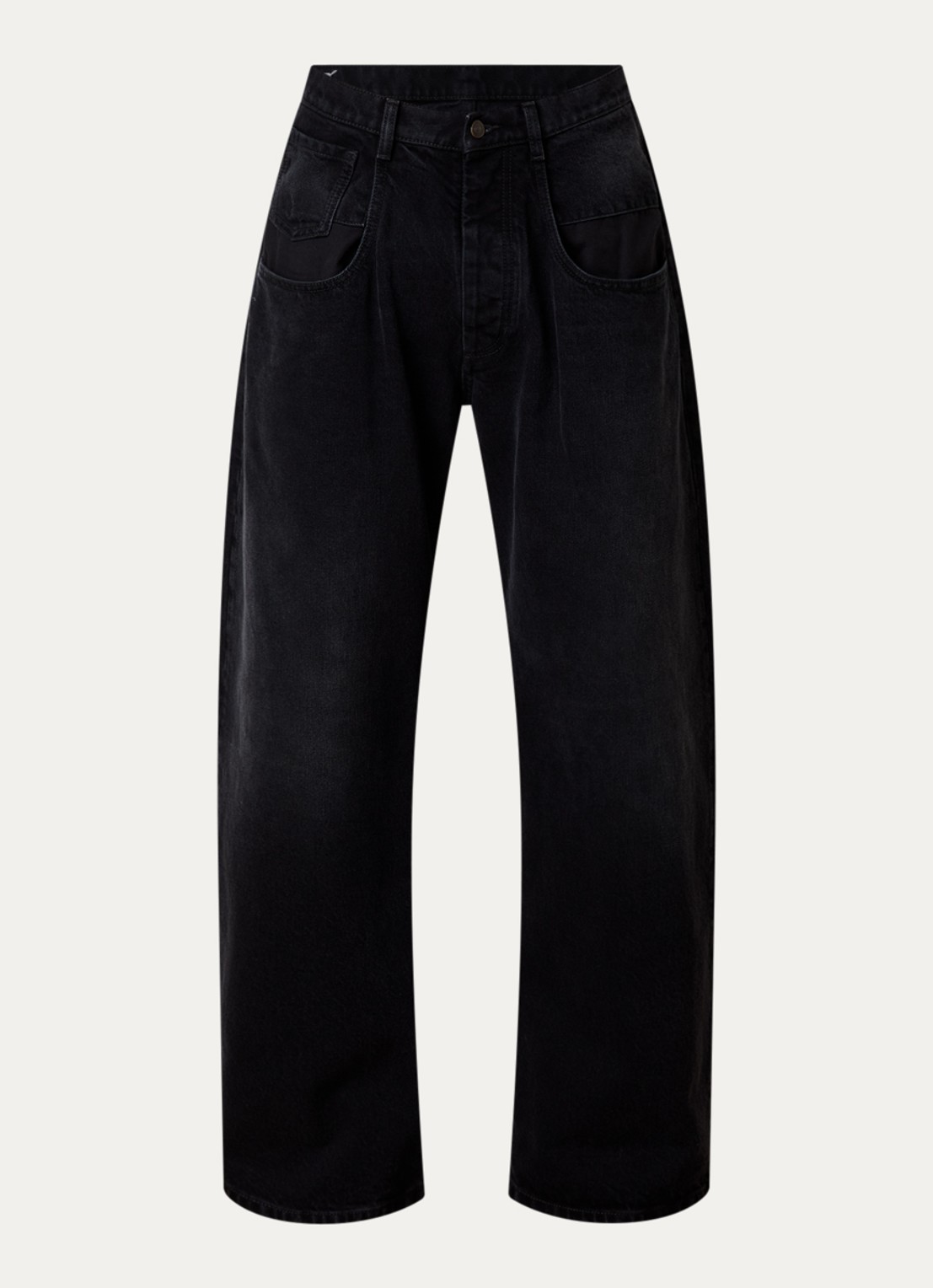 Maison Margiela Wide leg jeans met gekleurde wassing - voorkant zwart
