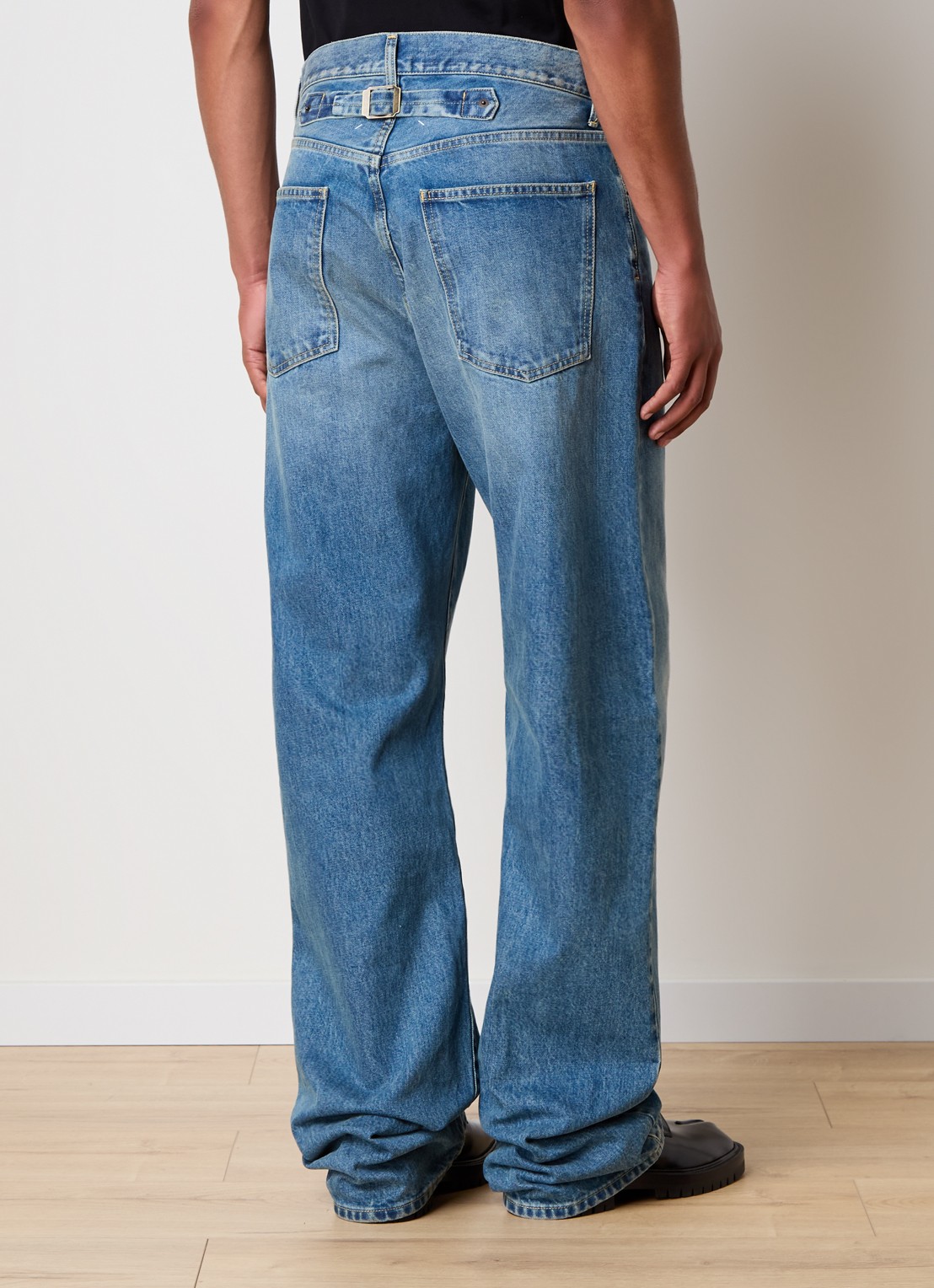 Maison Margiela Wide leg jeans met medium wassing - achterkant 6 indigo