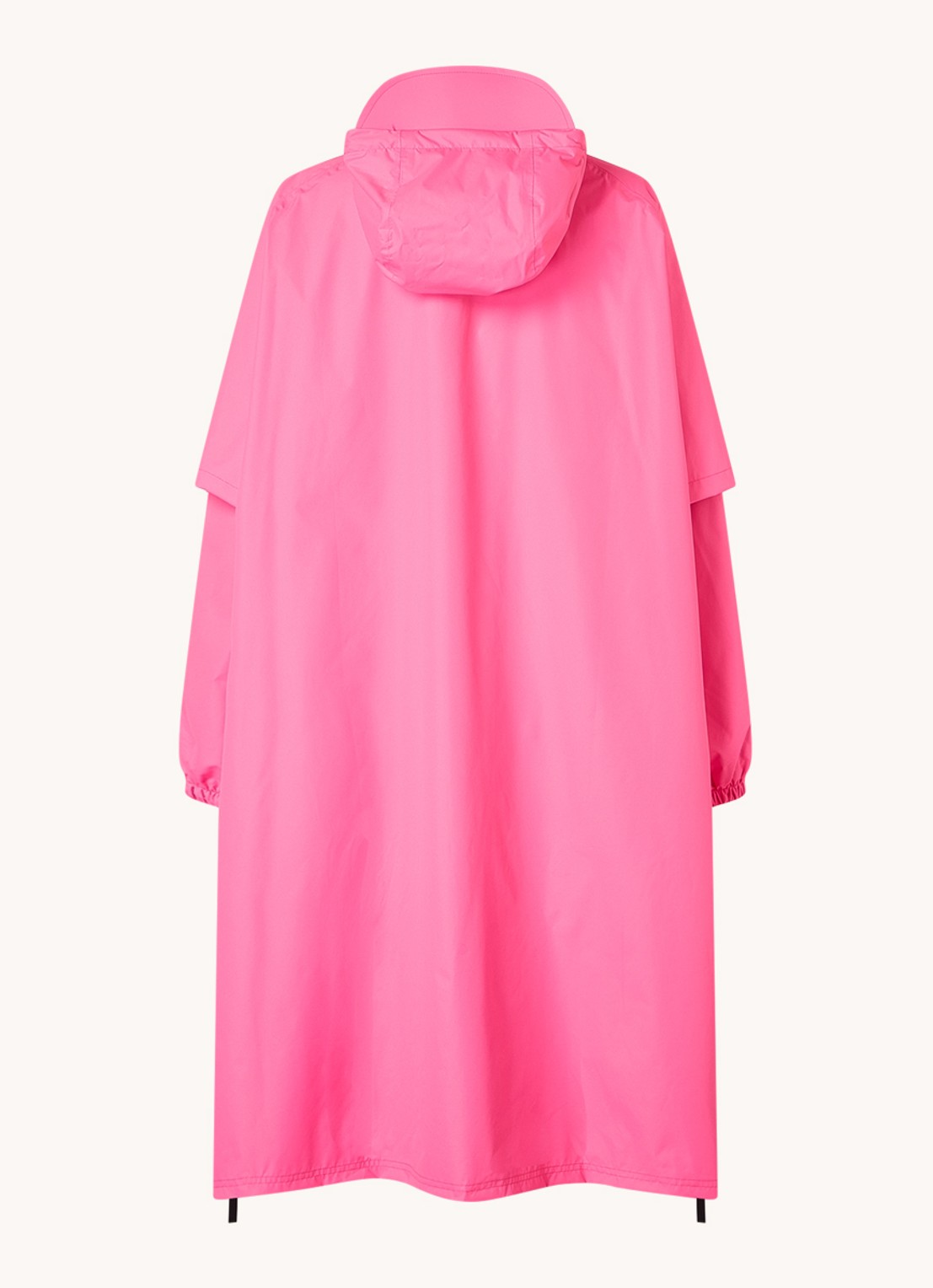 Maium Anorak regenjas met capuchon en ritszak  - achterkant neonroze