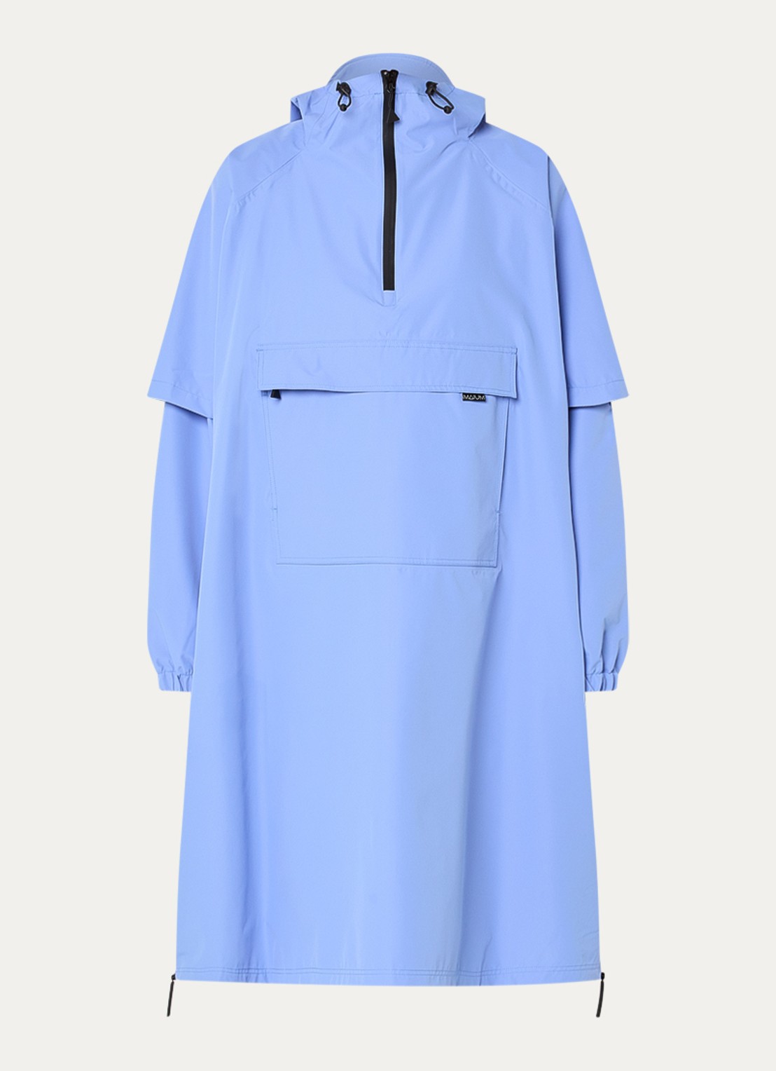 Maium Anorak regenjas met capuchon en ritszak  - voorkant 3 blauw