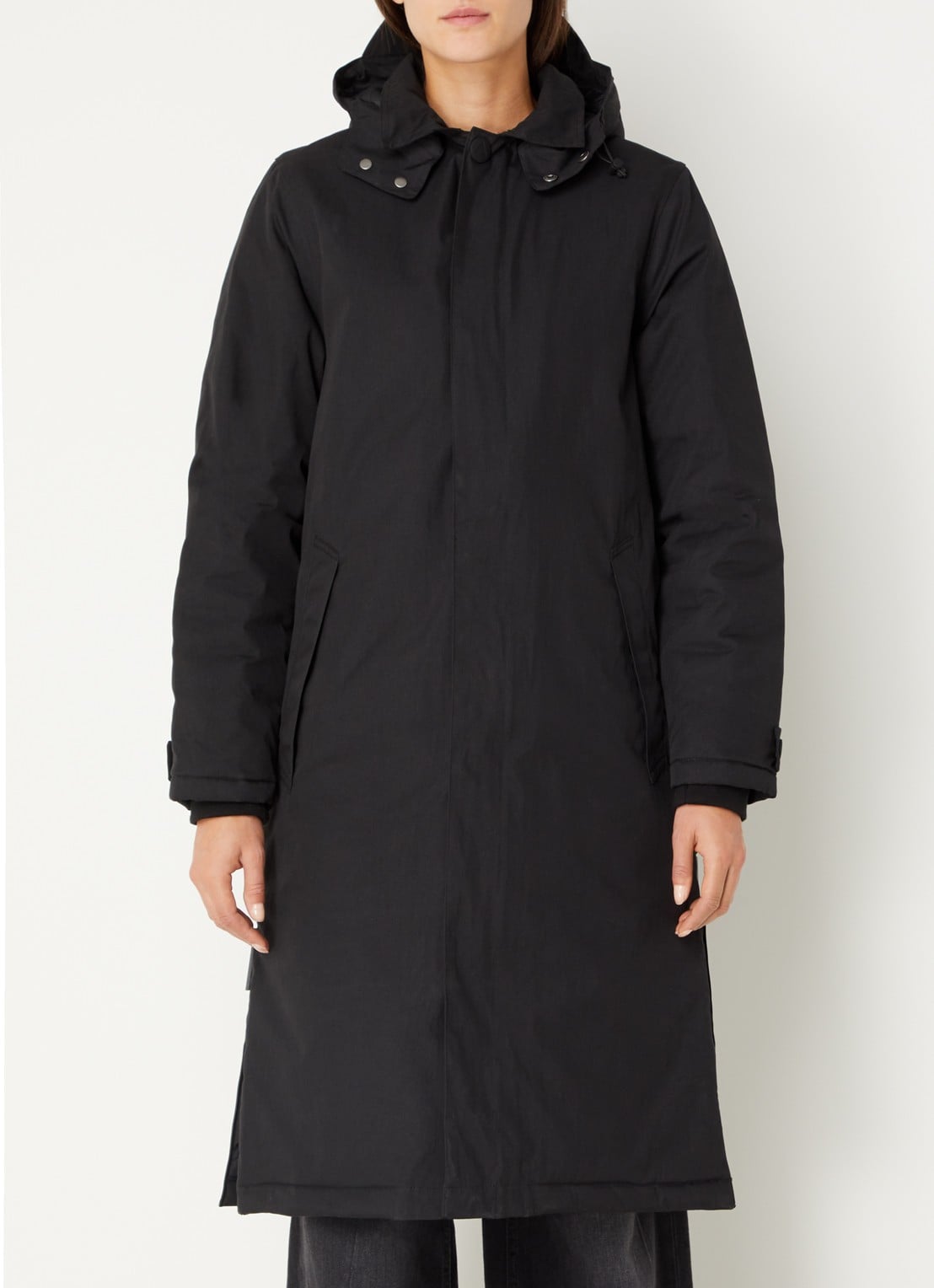 Maium Mac gewatteerde parka met steekzakken - detail zwart
