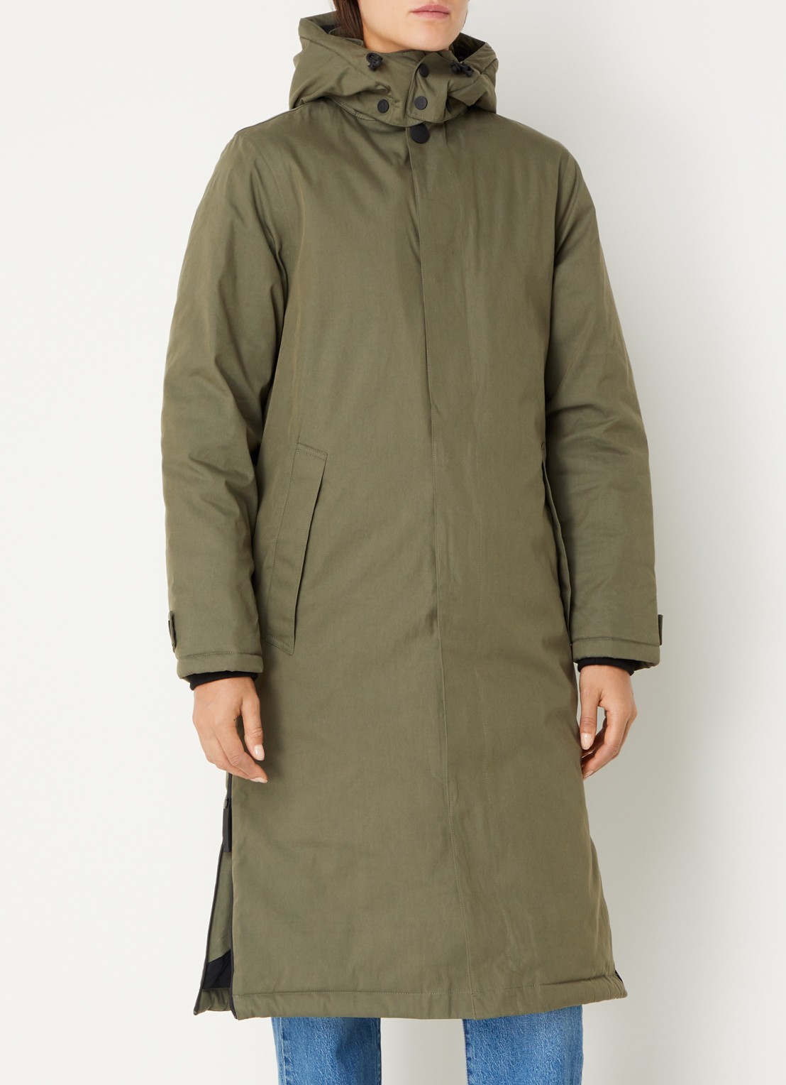 Maium Mac gewatteerde parka met steekzakken - detail 4 bronsgroen